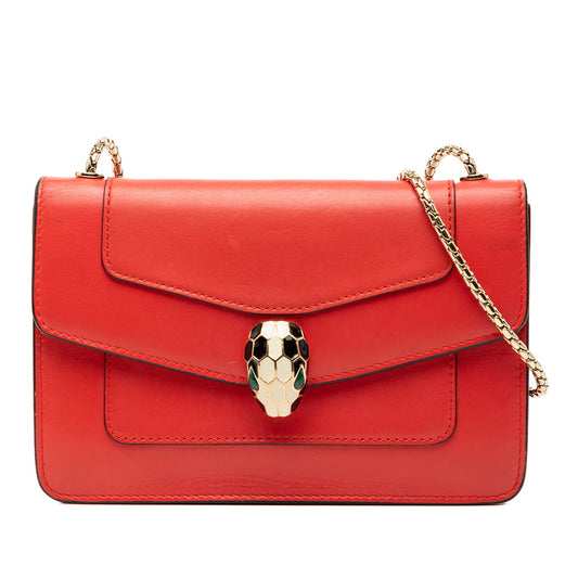 Bvlgari Mini Calfskin Serpenti Forever Clutch with Chain