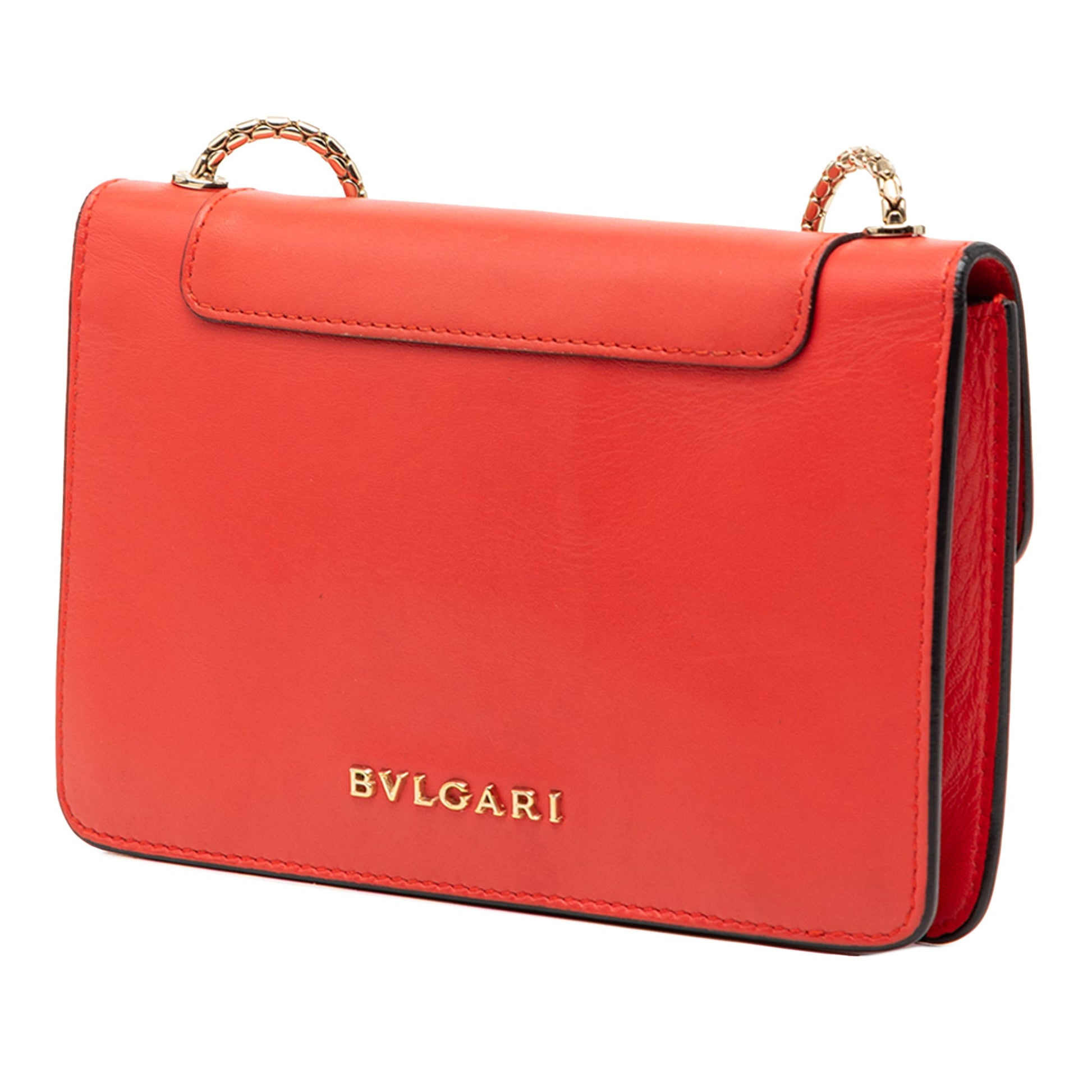 Bvlgari Mini Calfskin Serpenti Forever Clutch with Chain