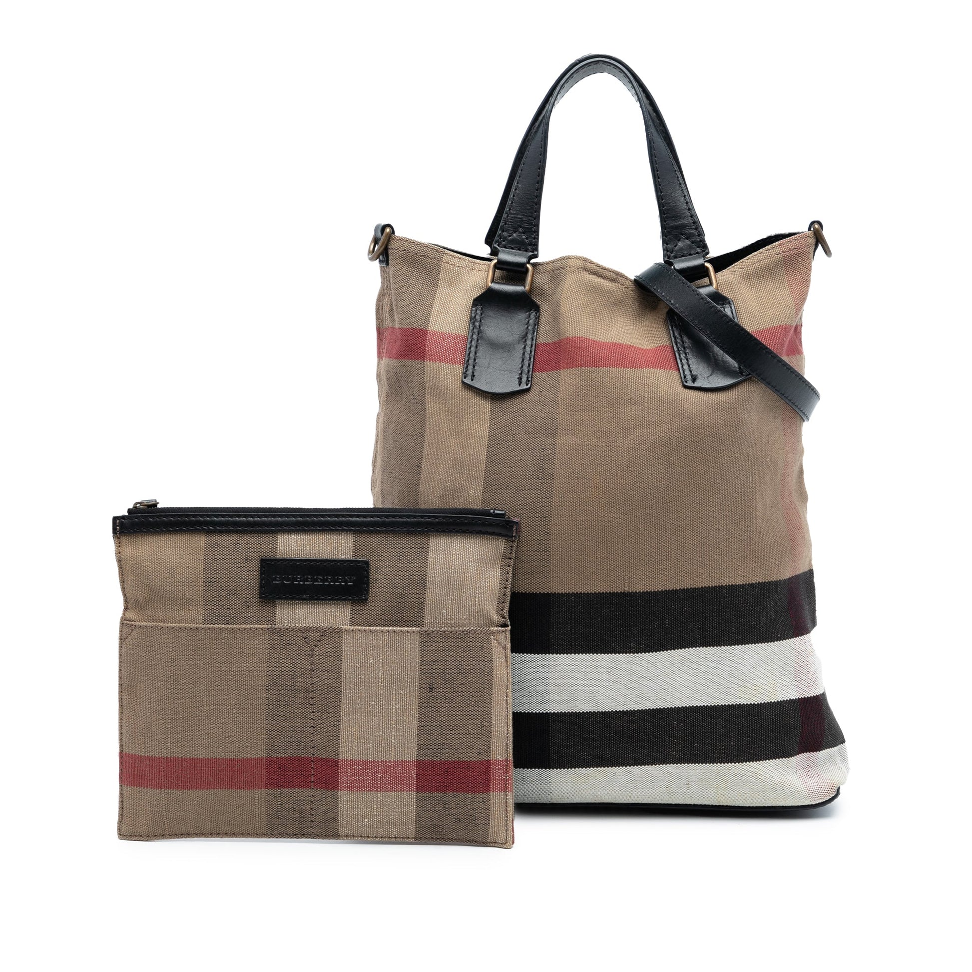 Burberry Mega Check Canvas Tottenham Brit Satchel