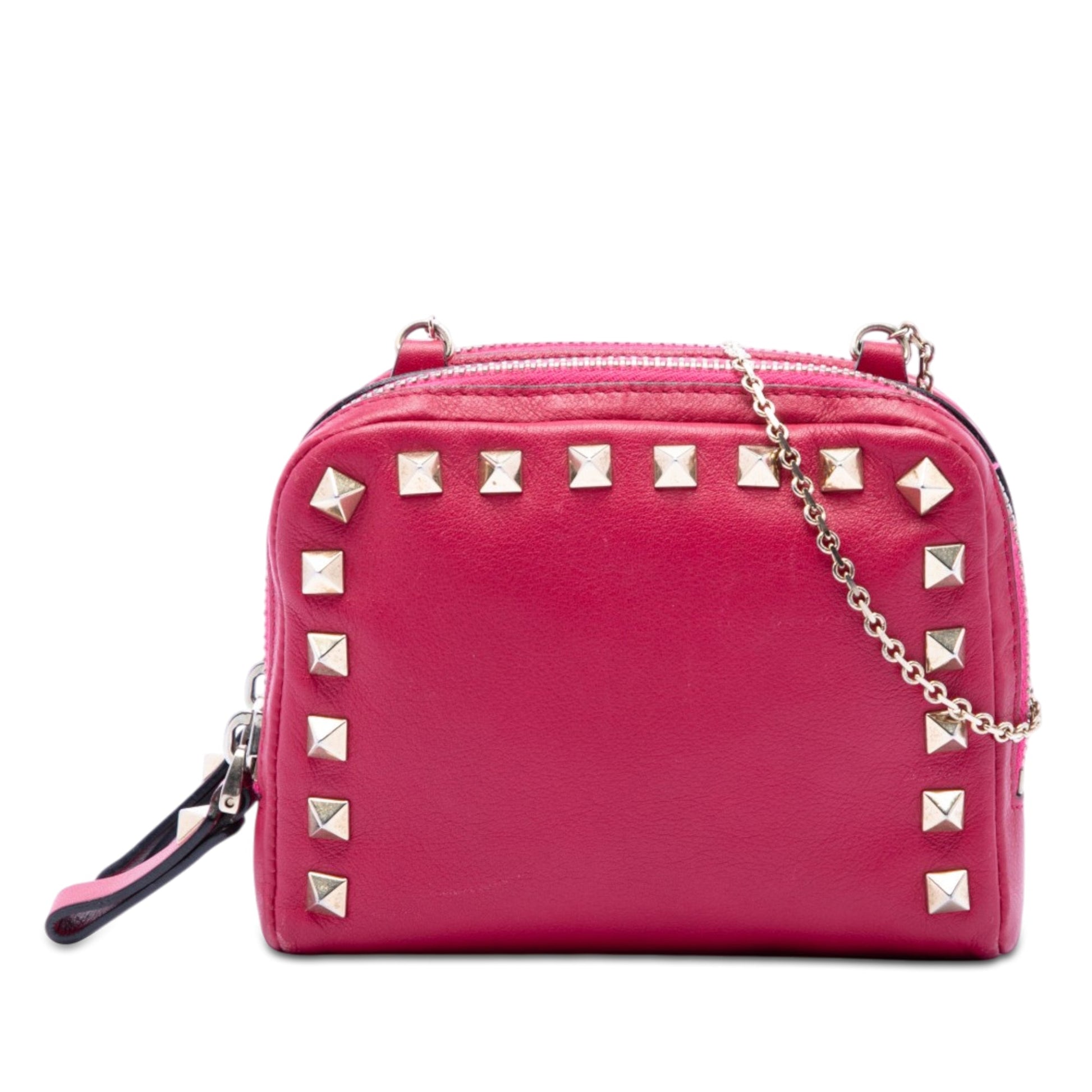 Valentino Leather Rockstud Double Zip Chain Crossbody