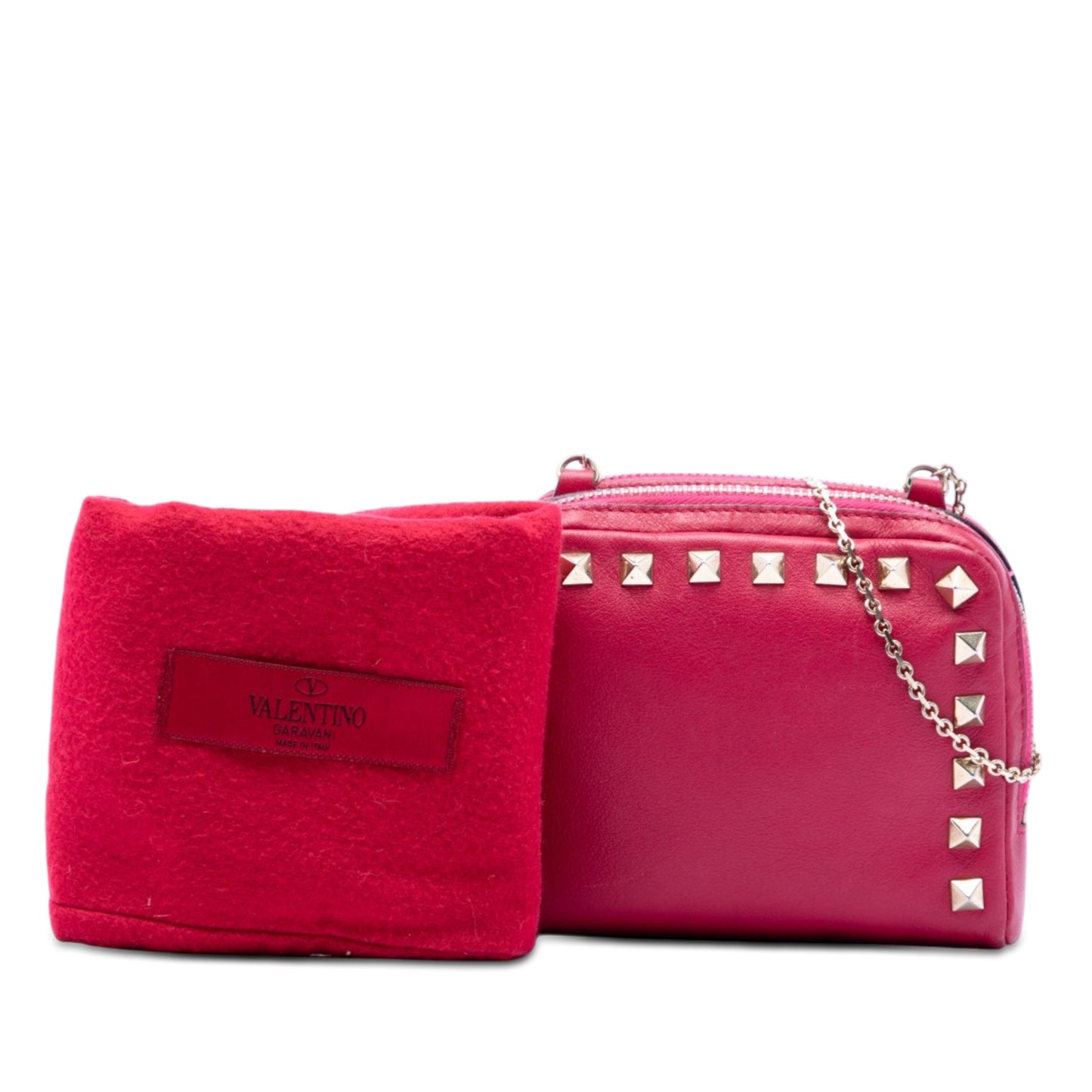 Valentino Leather Rockstud Double Zip Chain Crossbody
