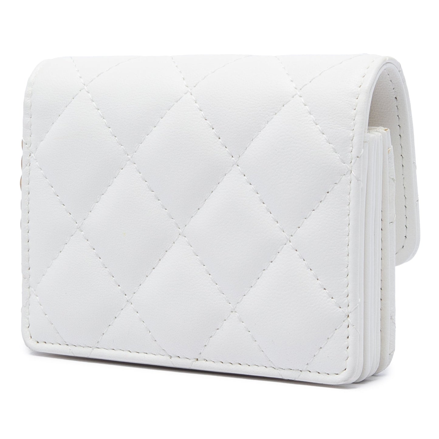 Chanel Quilted Lambskin Romance Card Holder On Chain
