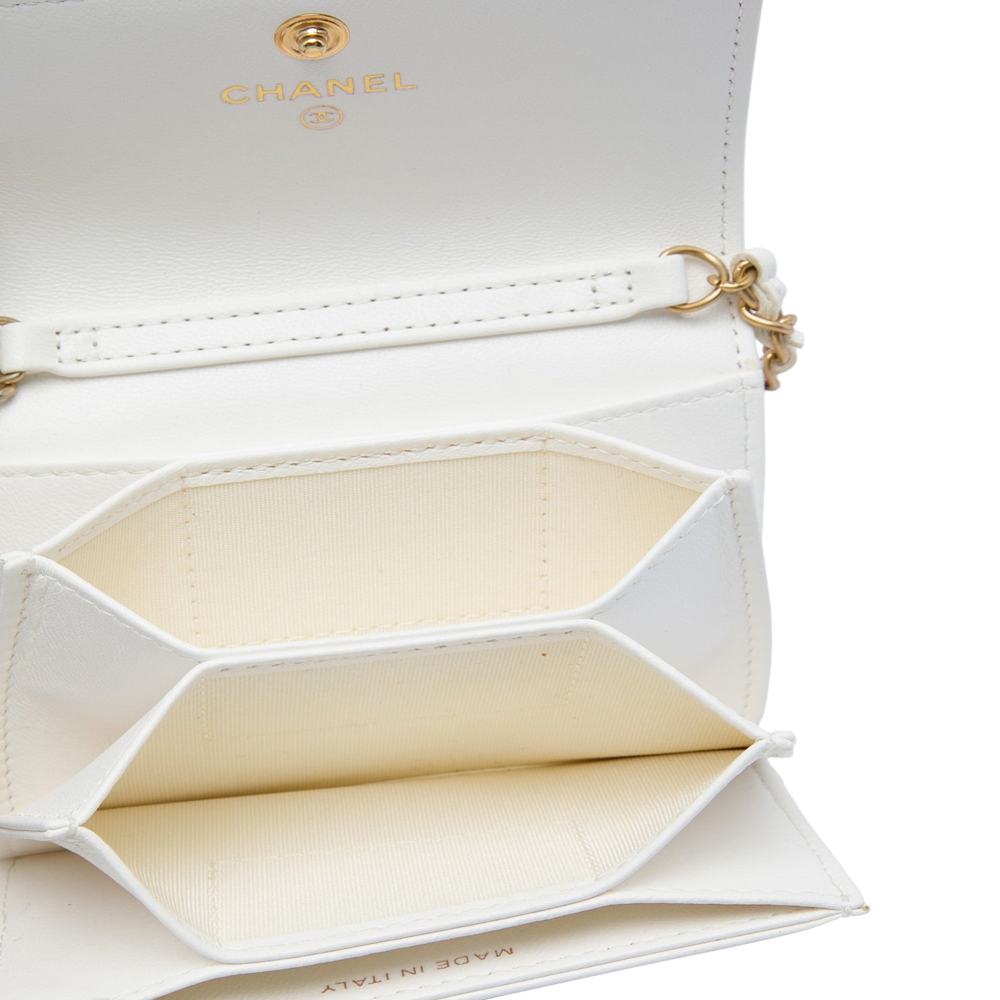 Chanel Quilted Lambskin Romance Card Holder On Chain