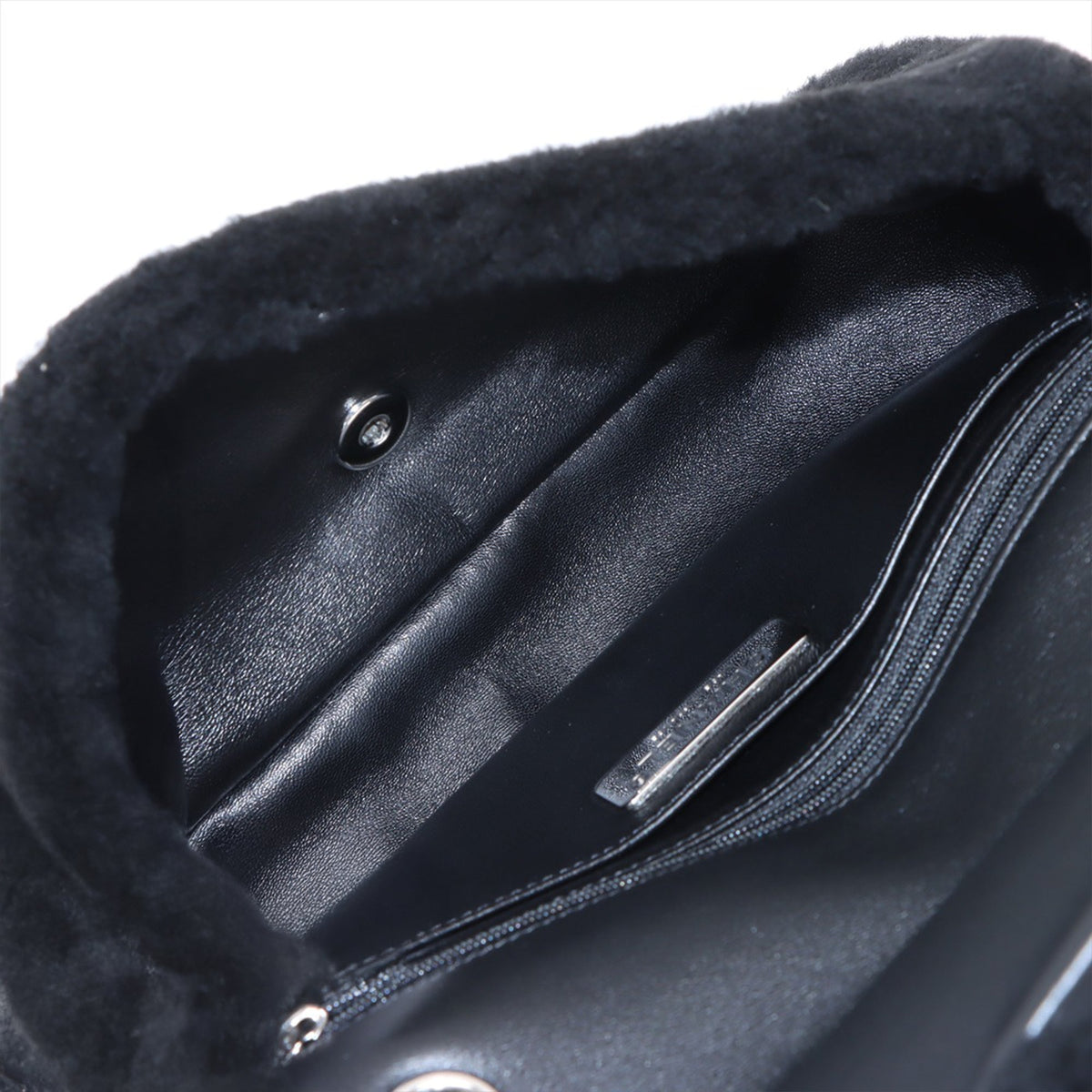 Chanel Shearling Camellia Pearl Embellished Flap