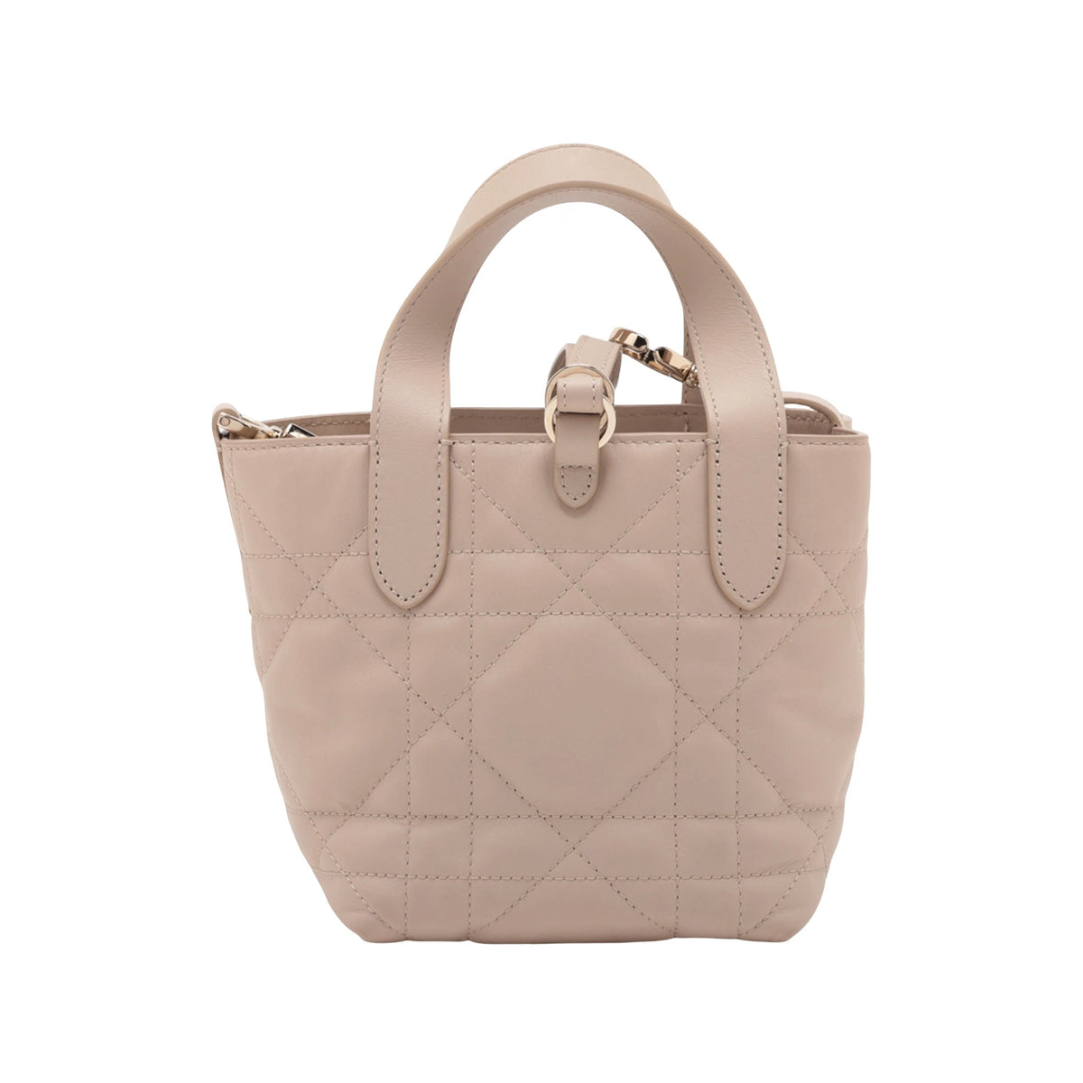 Dior Small Calfskin Macrocannage Toujours Vertical Satchel — Beige
