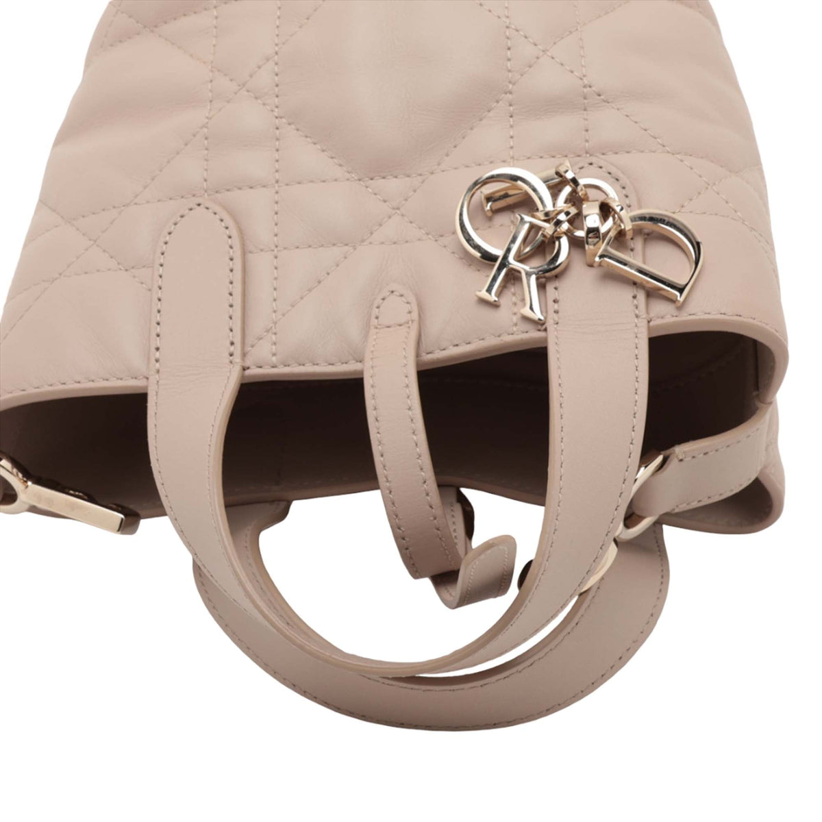Dior Small Calfskin Macrocannage Toujours Vertical Satchel — Beige