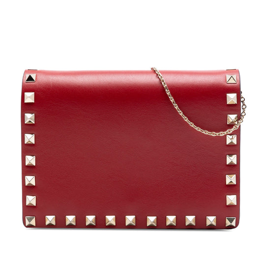 Valentino Leather Rockstud Chain Pouch