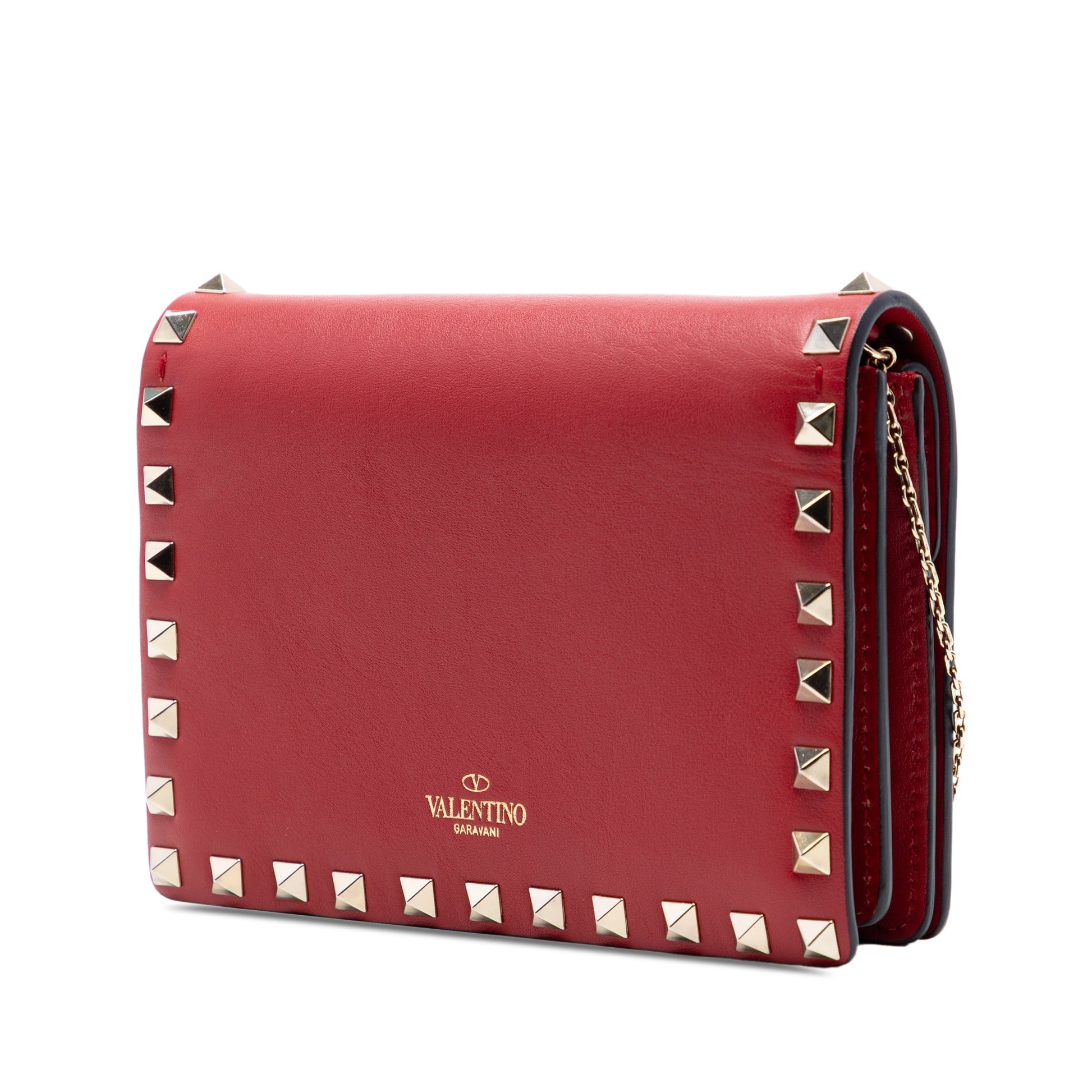 Valentino Leather Rockstud Chain Pouch