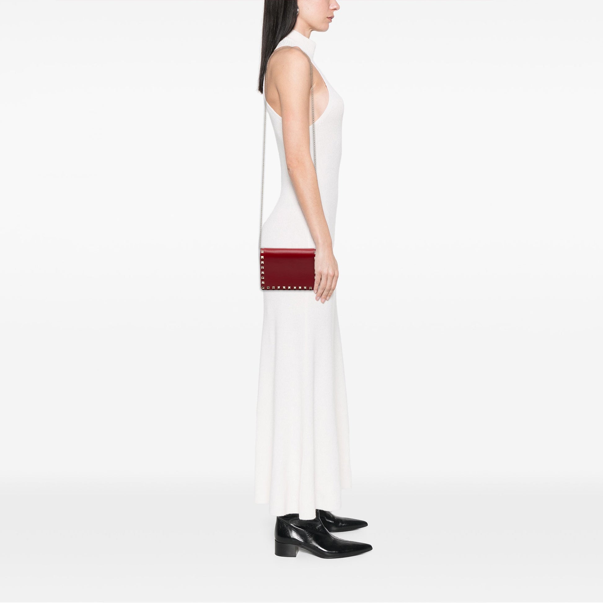 Valentino Leather Rockstud Chain Pouch