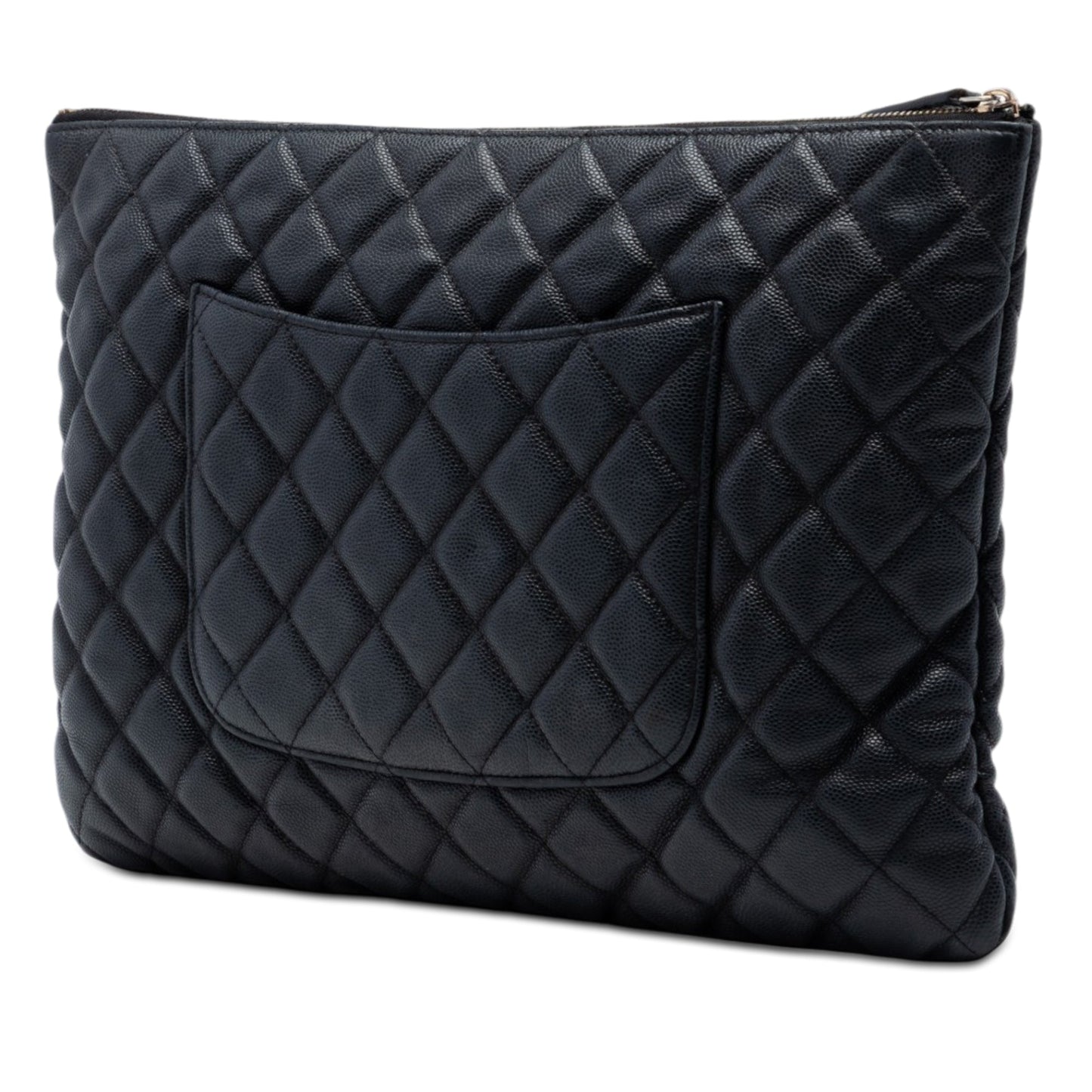 Chanel Large Quilted Caviar O Case Clutch