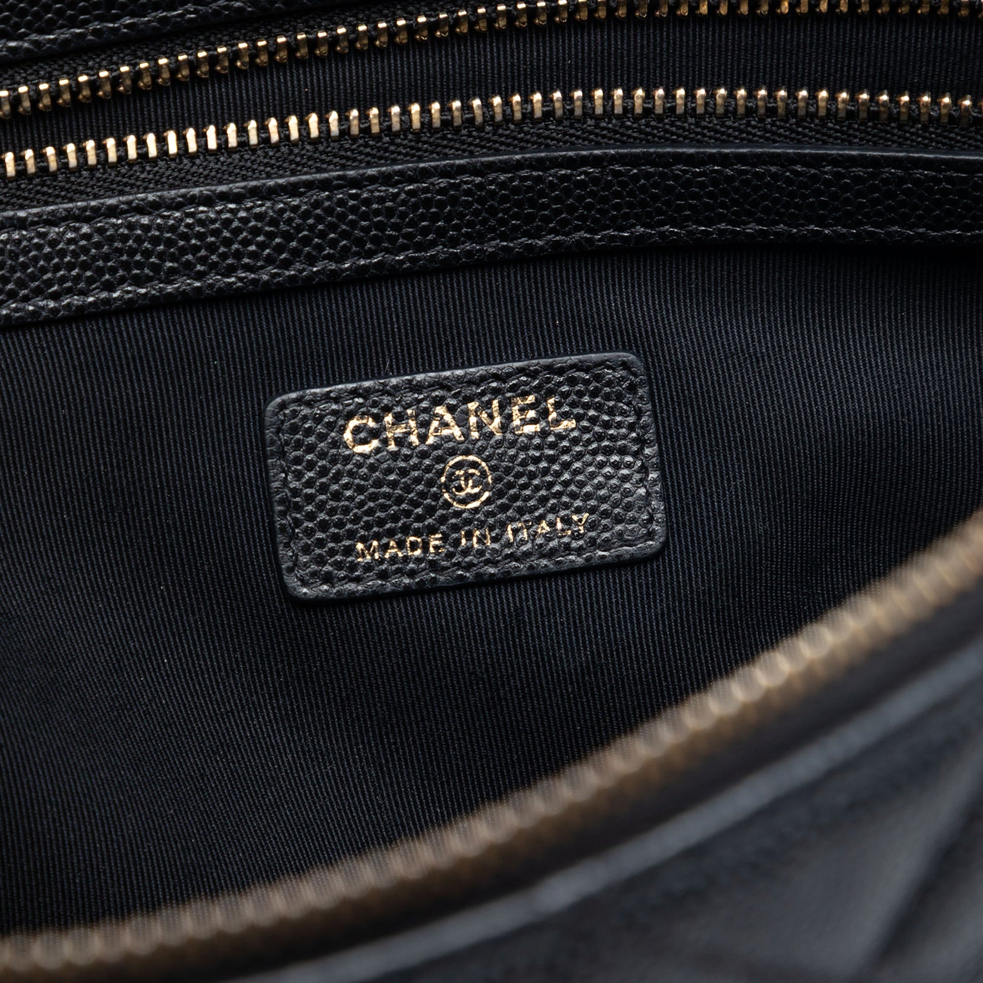 Chanel Large Quilted Caviar O Case Clutch