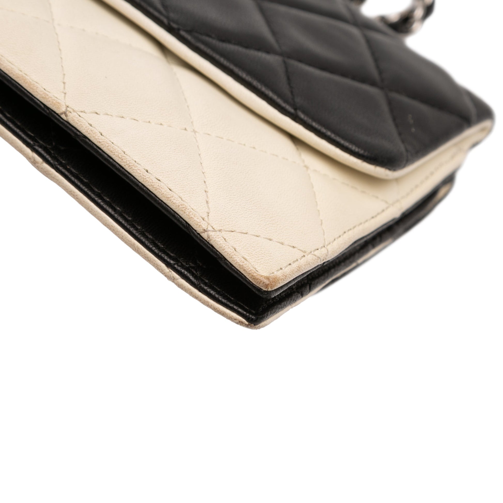 Chanel CC Bicolor Quilted Lambskin Double Sided Wallet on Chain