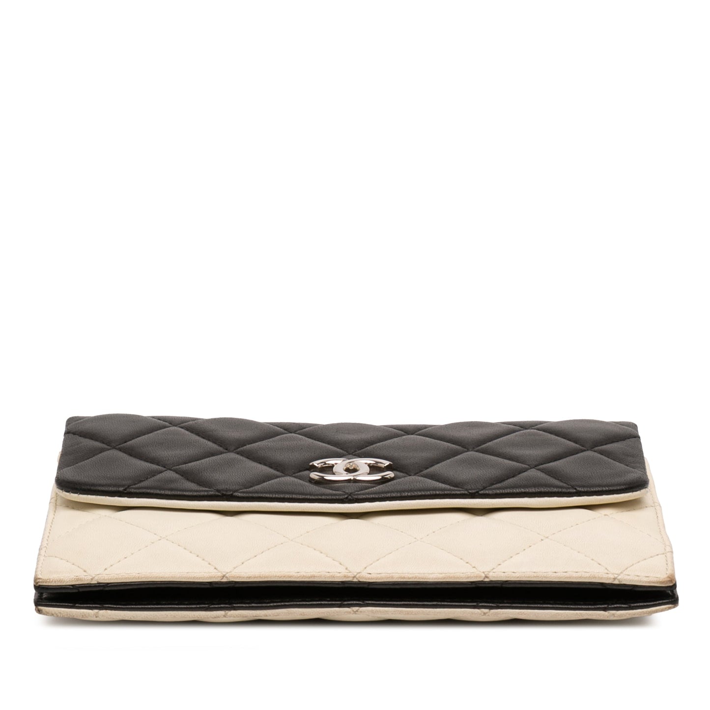 Chanel CC Bicolor Quilted Lambskin Double Sided Wallet on Chain