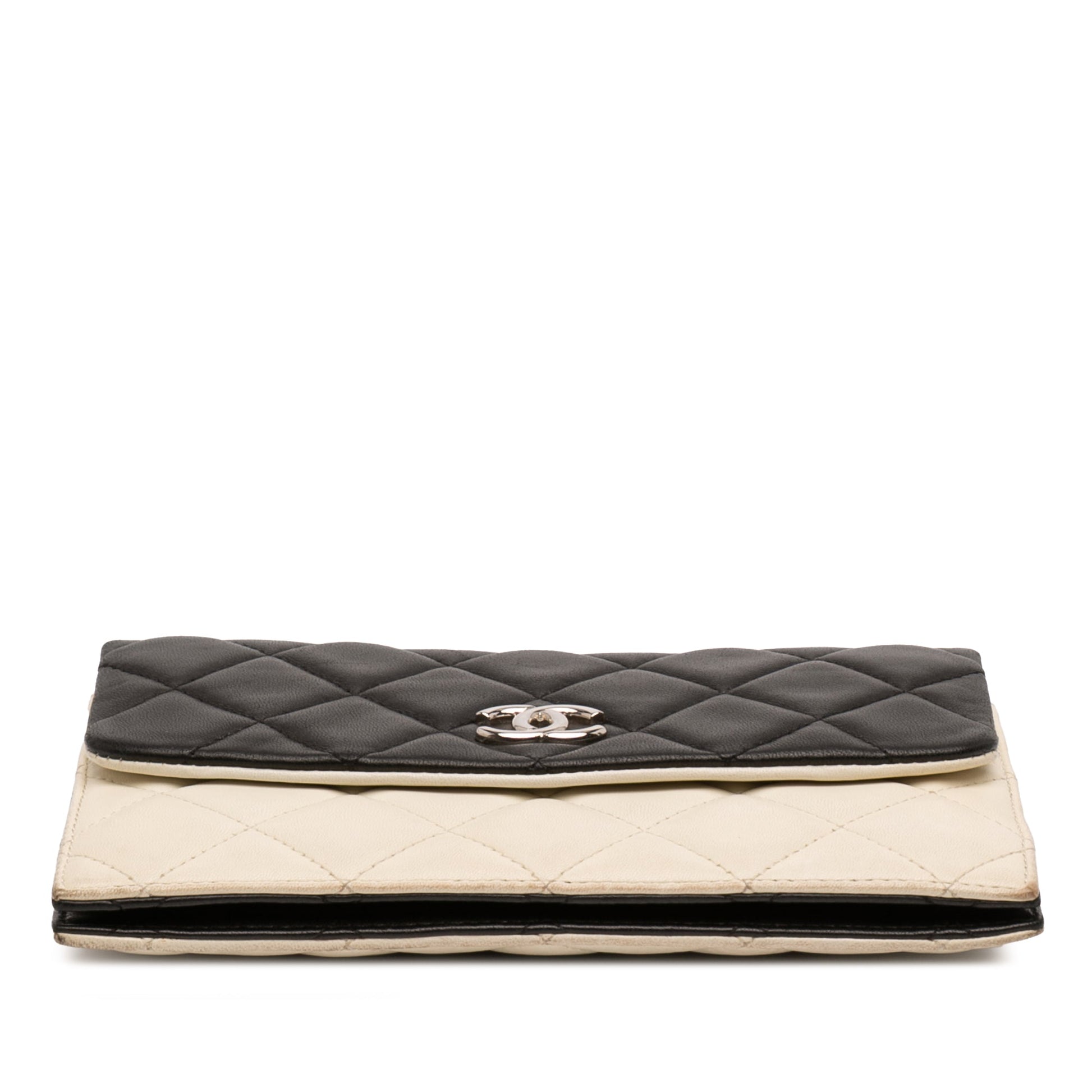 Chanel CC Bicolor Quilted Lambskin Double Sided Wallet on Chain