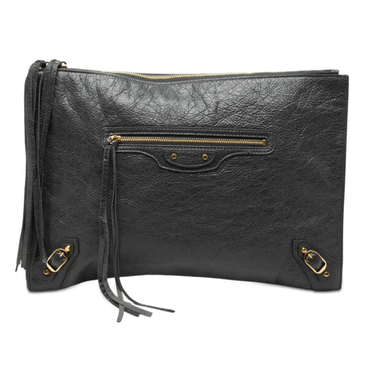 Lambskin Motocross Classic Zip Around Flat Clutch