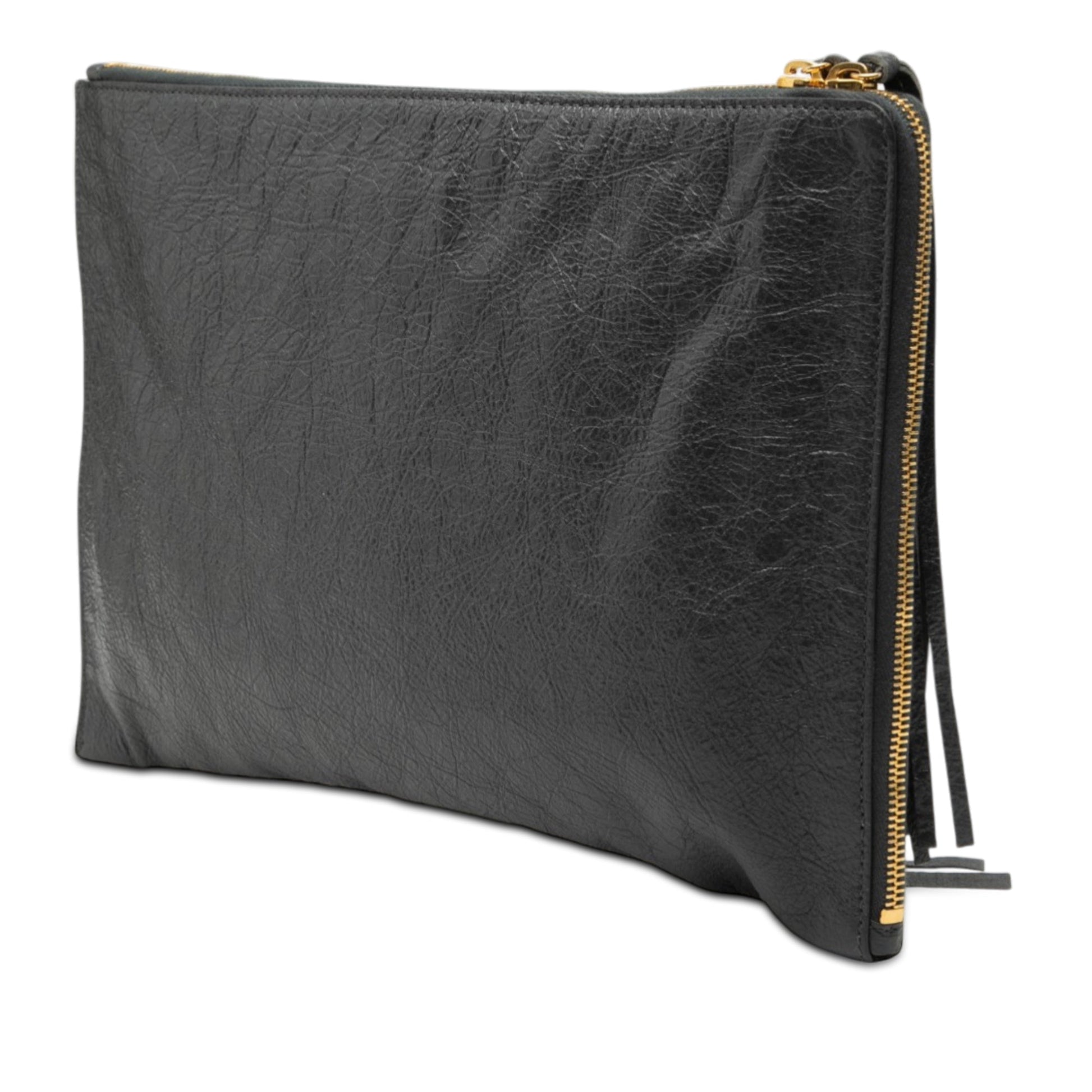 Lambskin Motocross Classic Zip Around Flat Clutch