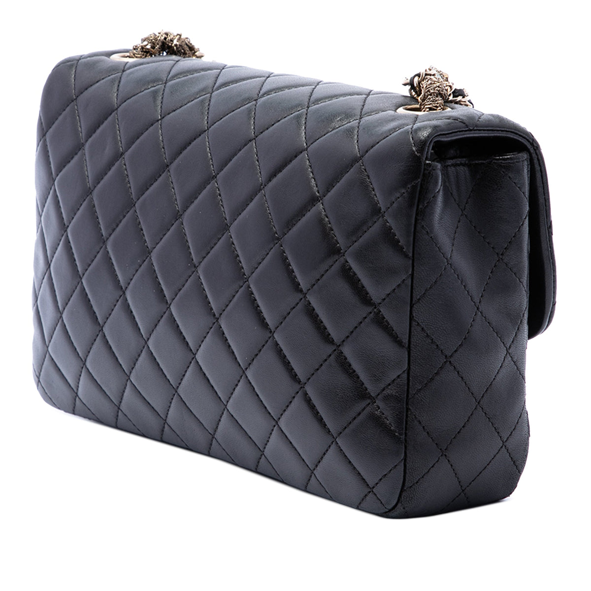 Chanel Medium Quilted Lambskin Westminster Pearl Flap — Black