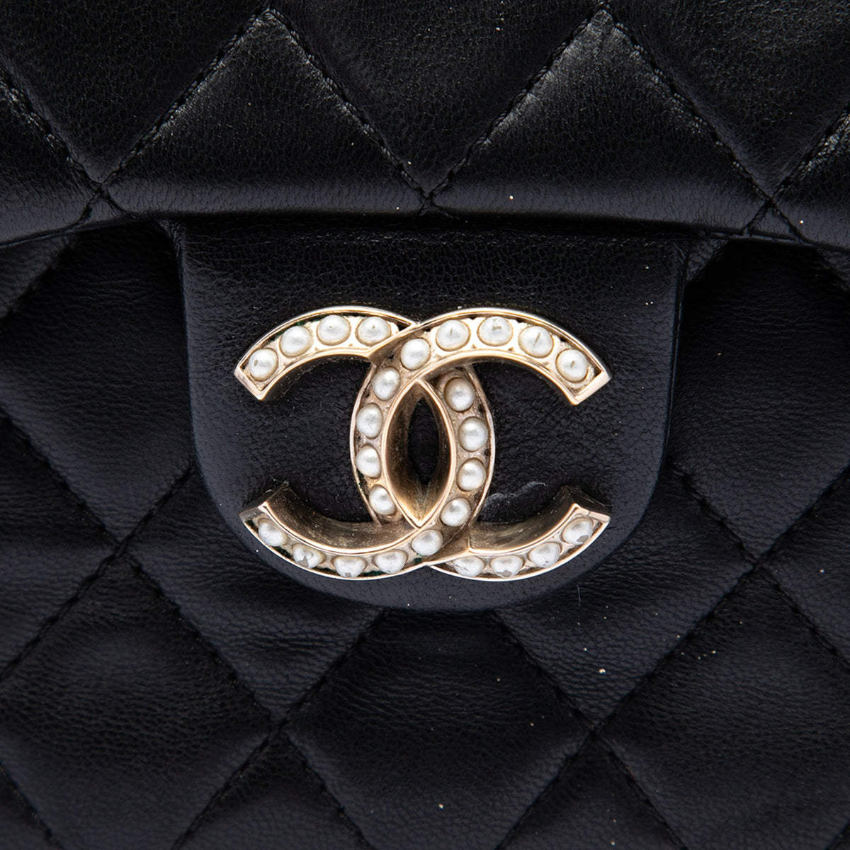 Chanel Medium Quilted Lambskin Westminster Pearl Flap — Black