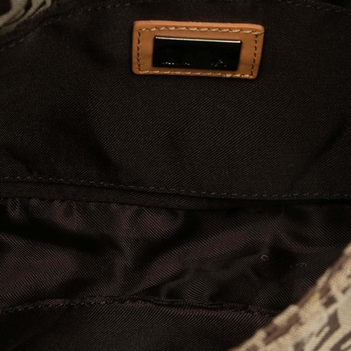 Fendi Zucchino Canvas Shoulder Bag — Beige
