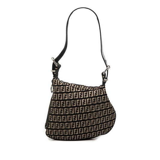 Fendi Zucchino Canvas Oyster Shoulder Bag