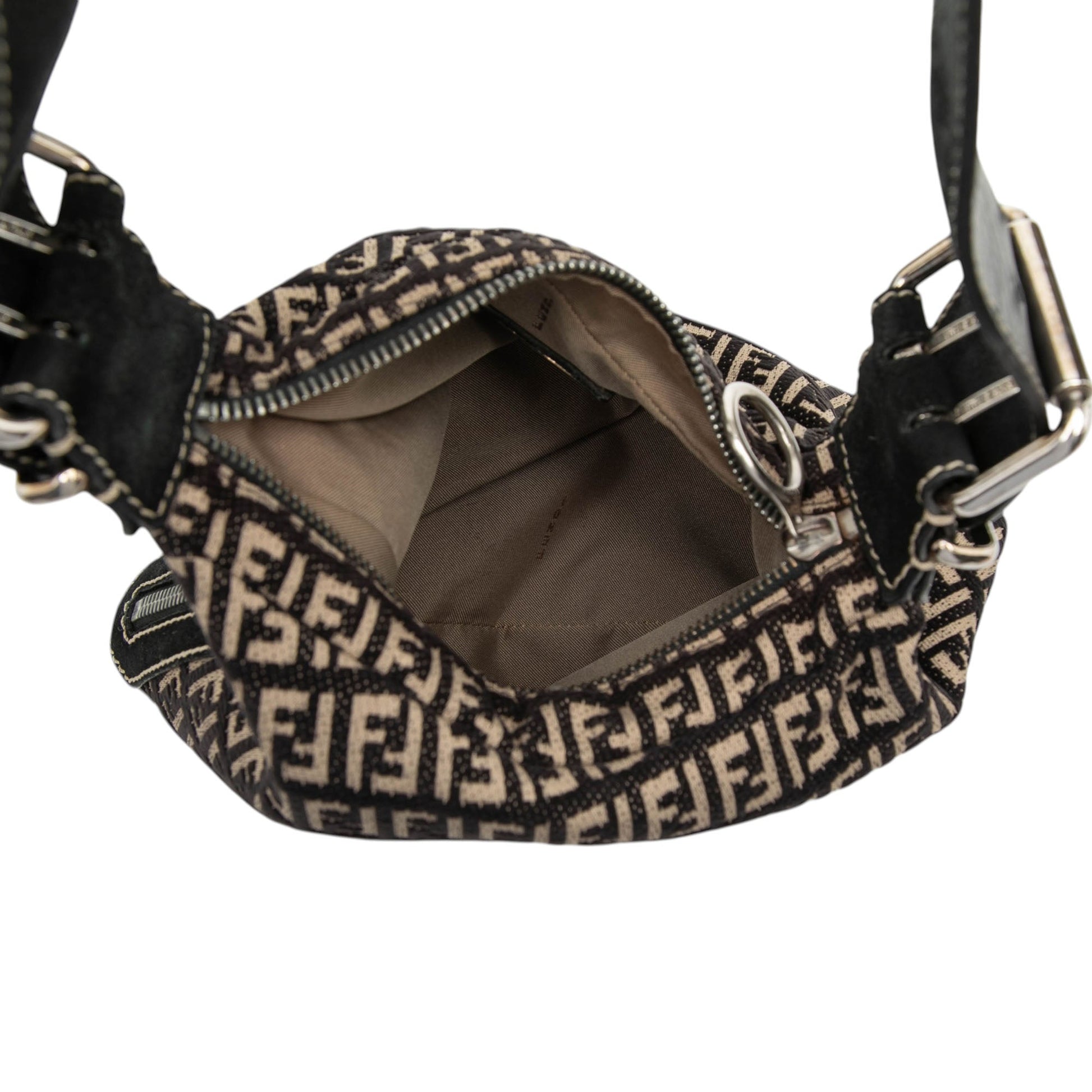 Fendi Zucchino Canvas Oyster Shoulder Bag
