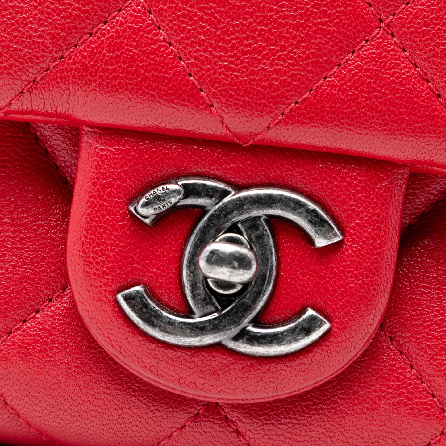 Chanel Medium Quilted Shiny Lambskin Burgundy Rocks Flap