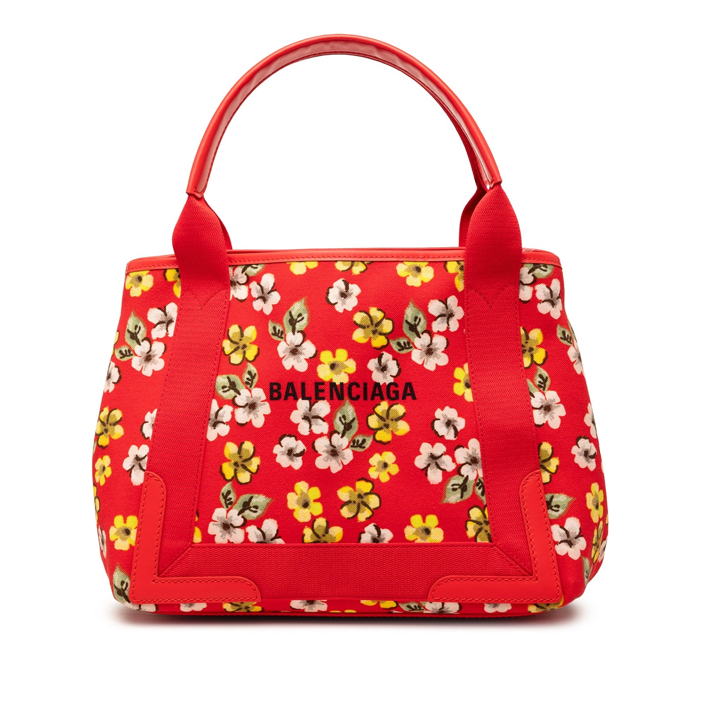 Balenciaga Canvas Floral Print Navy Cabas S