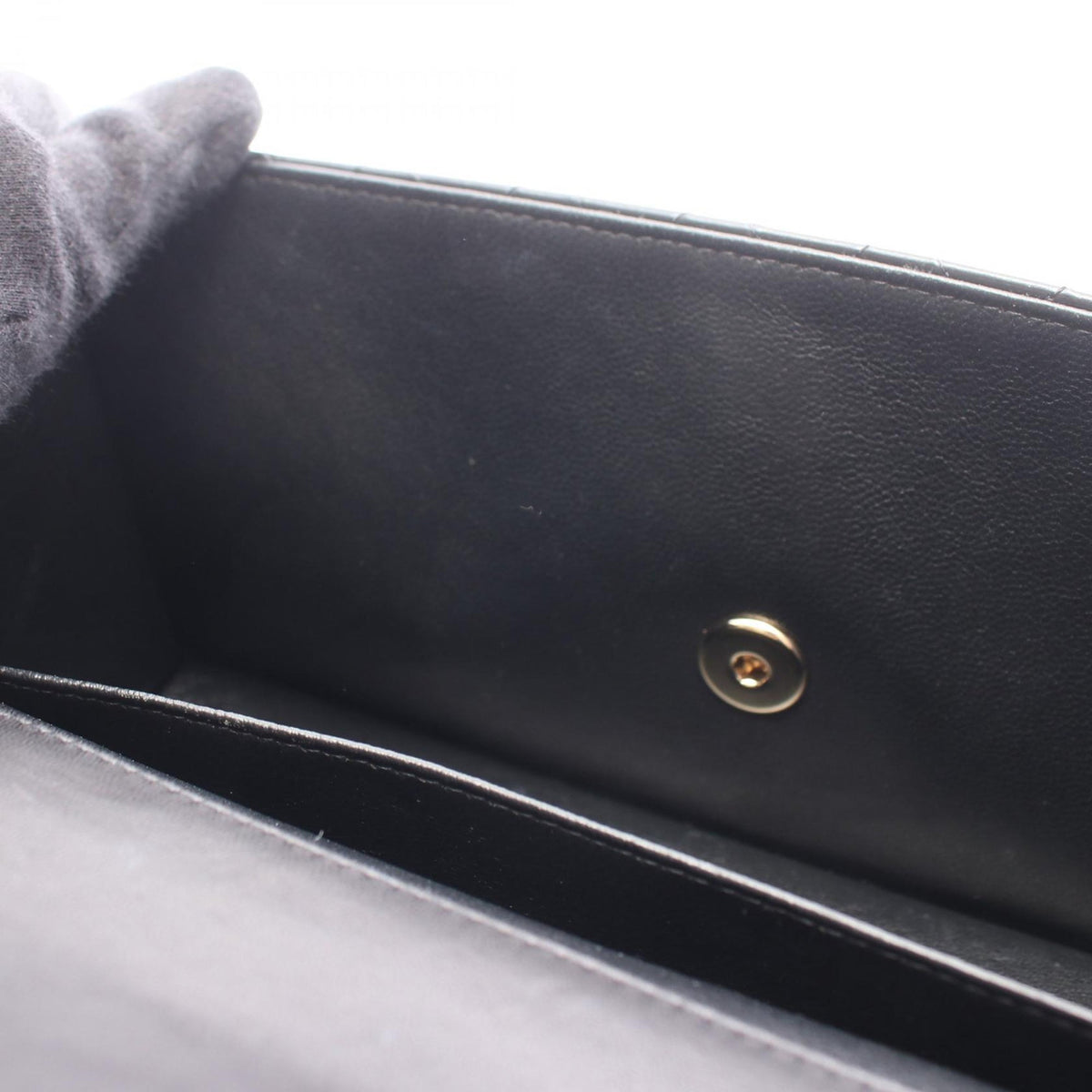 Chanel CC Quilted Patent East West Flap Clutch with Chain