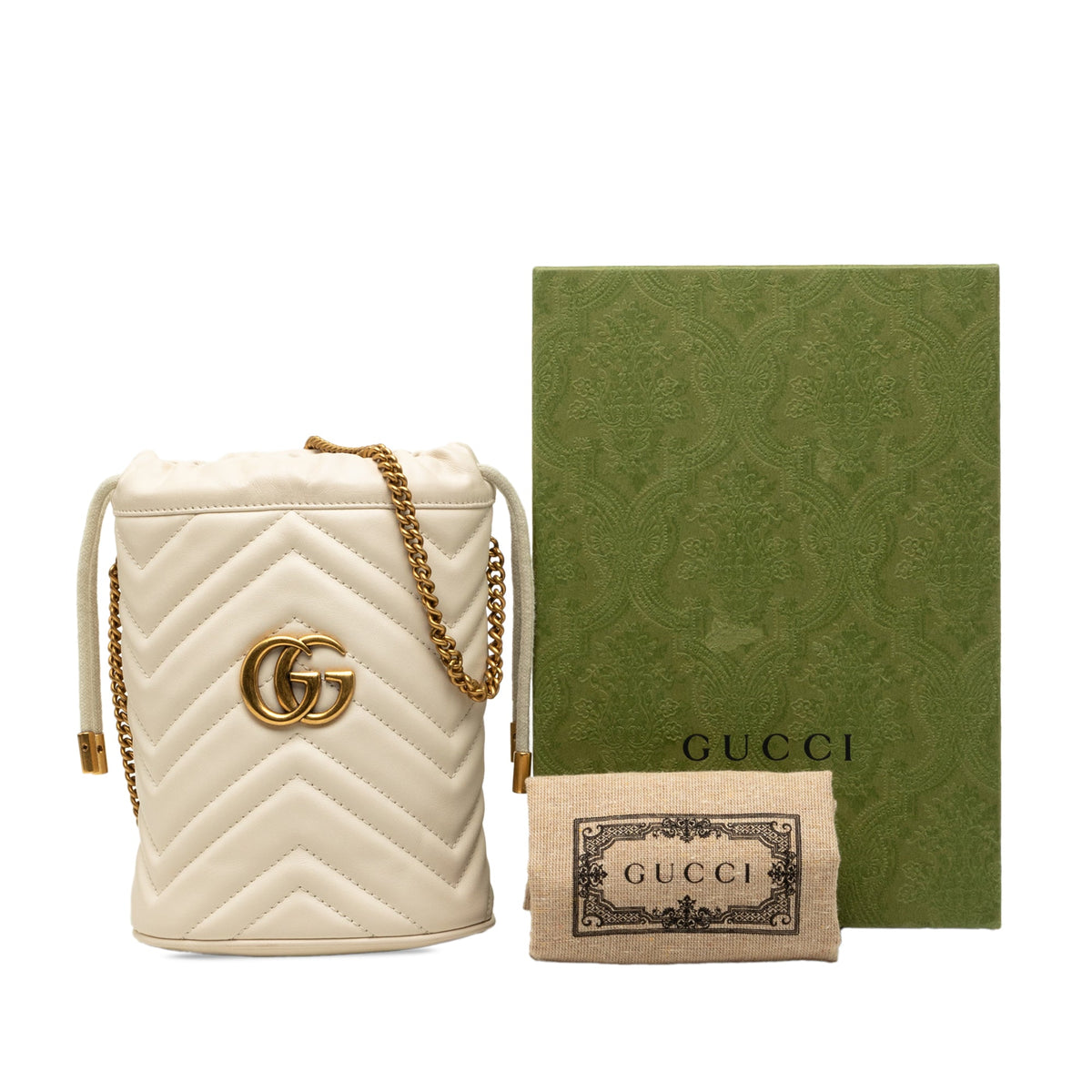 Gucci Small GG Marmont Matelasse Calfskin Bucket Bag