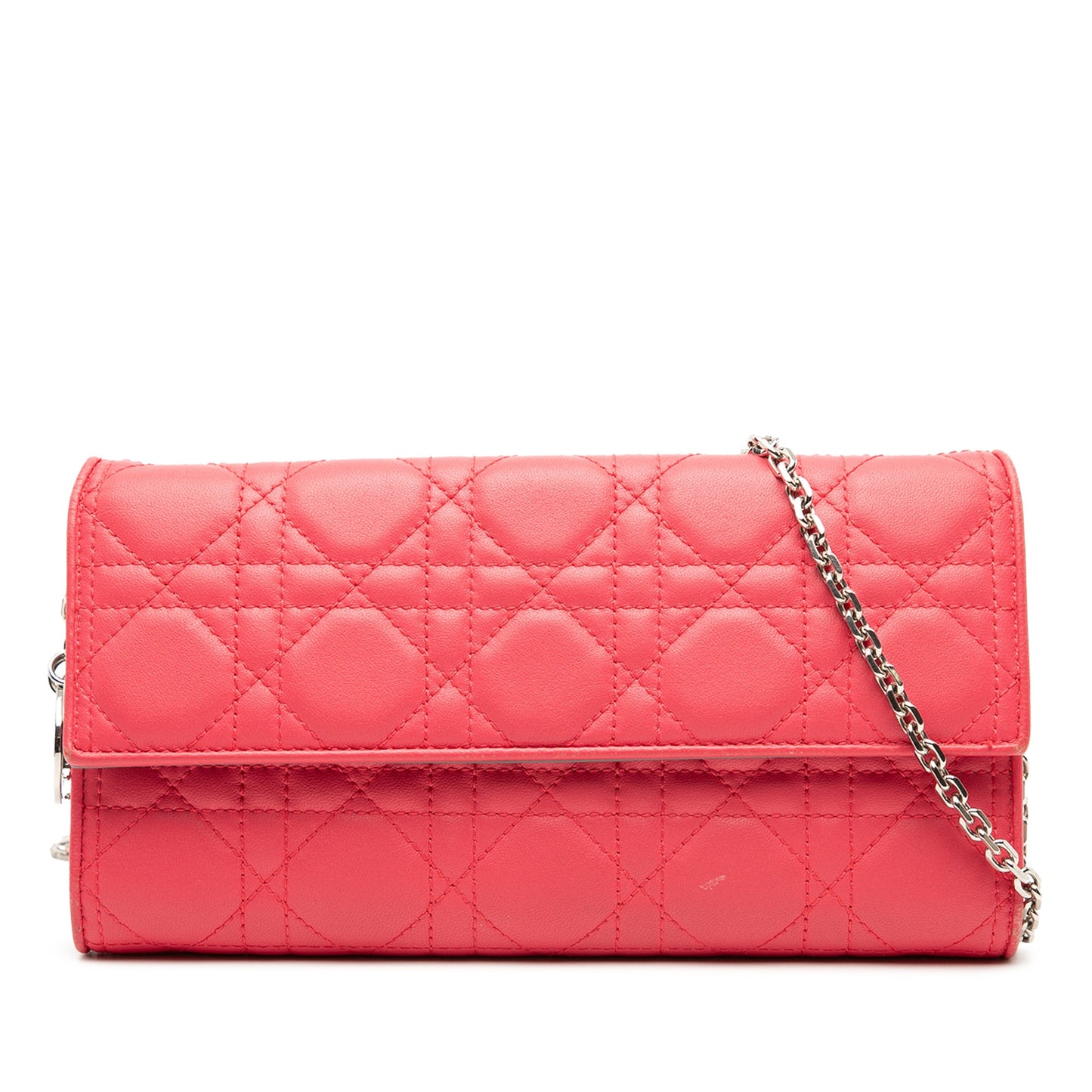 Dior Lambskin Cannage Lady Dior Wallet On Chain