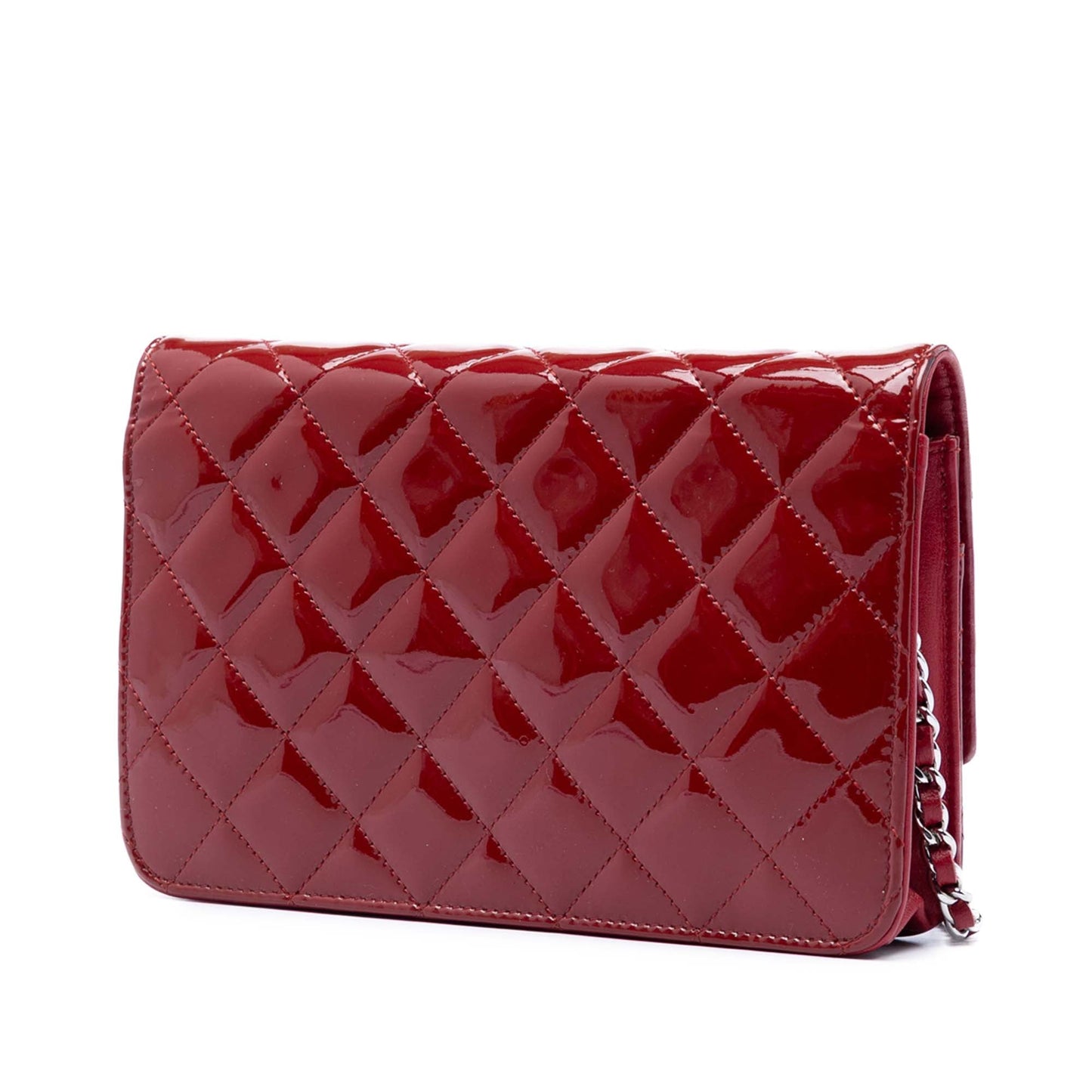 Chanel CC Quilted Patent Brilliant Wallet On Chain