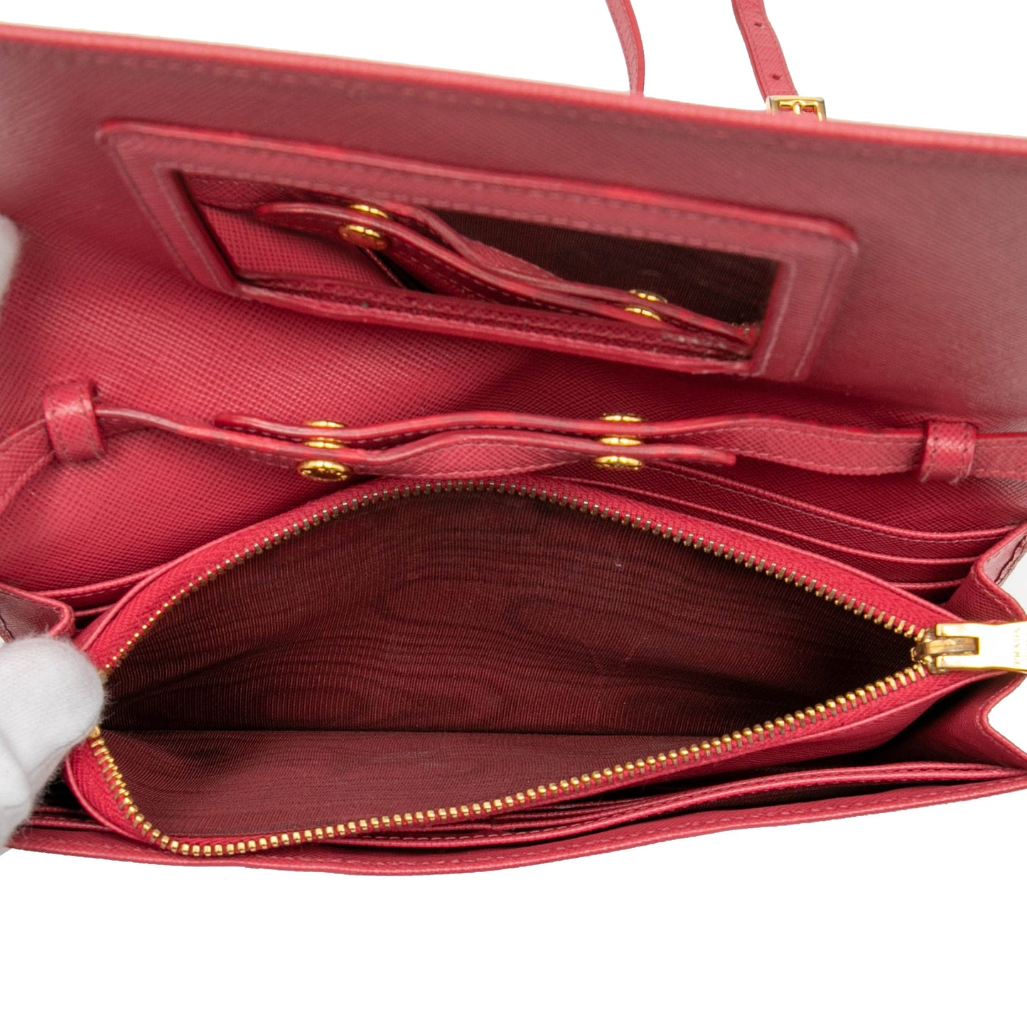 Prada Saffiano Wallet on Strap