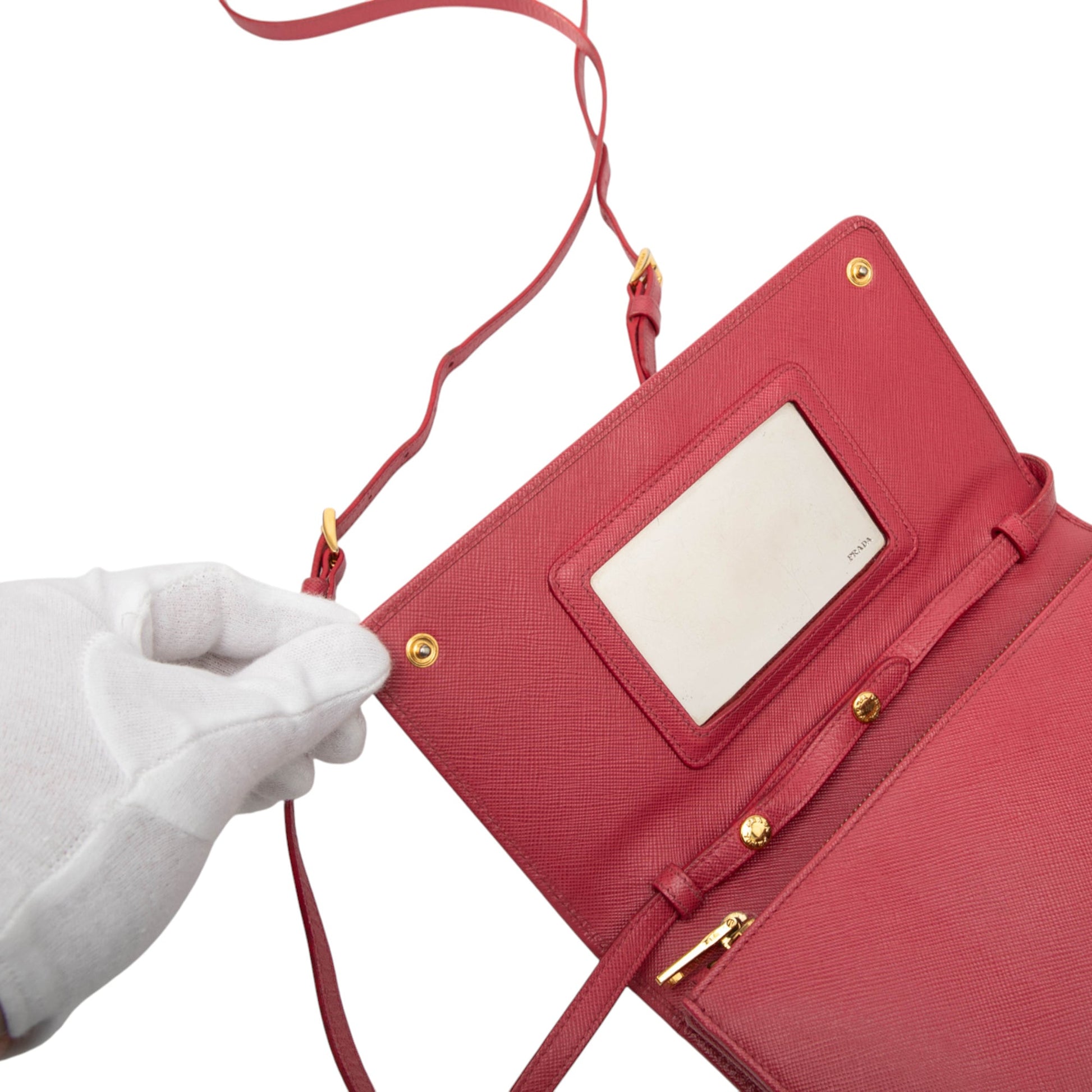 Prada Saffiano Wallet on Strap