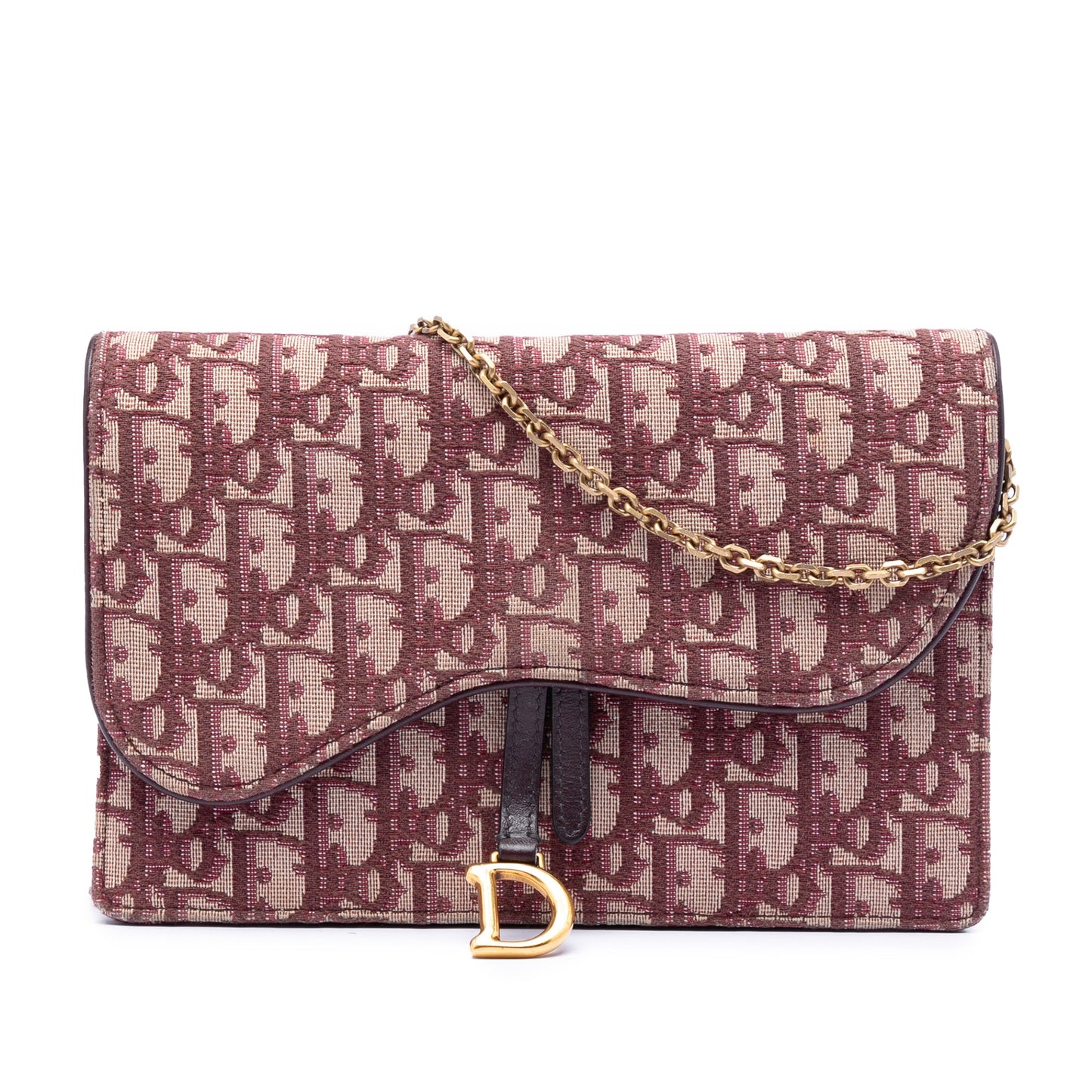 Dior Oblique Canvas Saddle Wallet On Chain