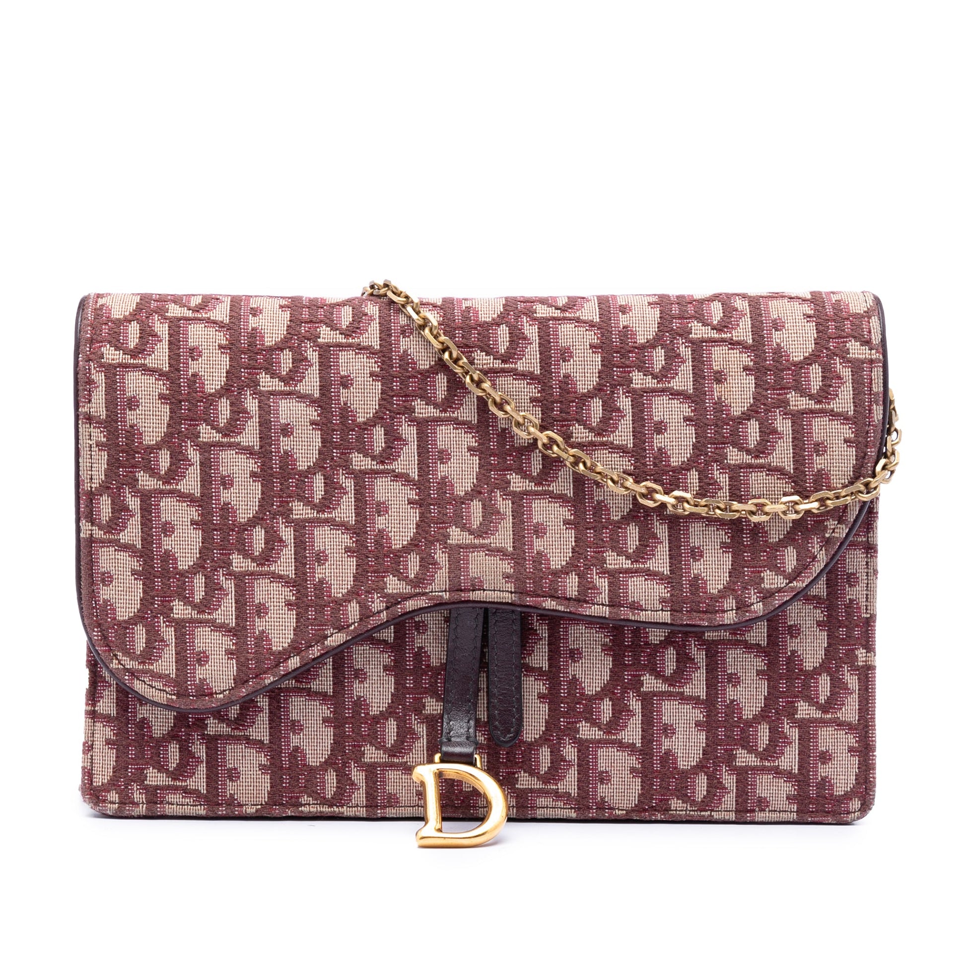Dior Oblique Canvas Saddle Wallet On Chain