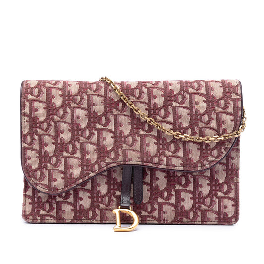 Dior Oblique Canvas Saddle Wallet On Chain