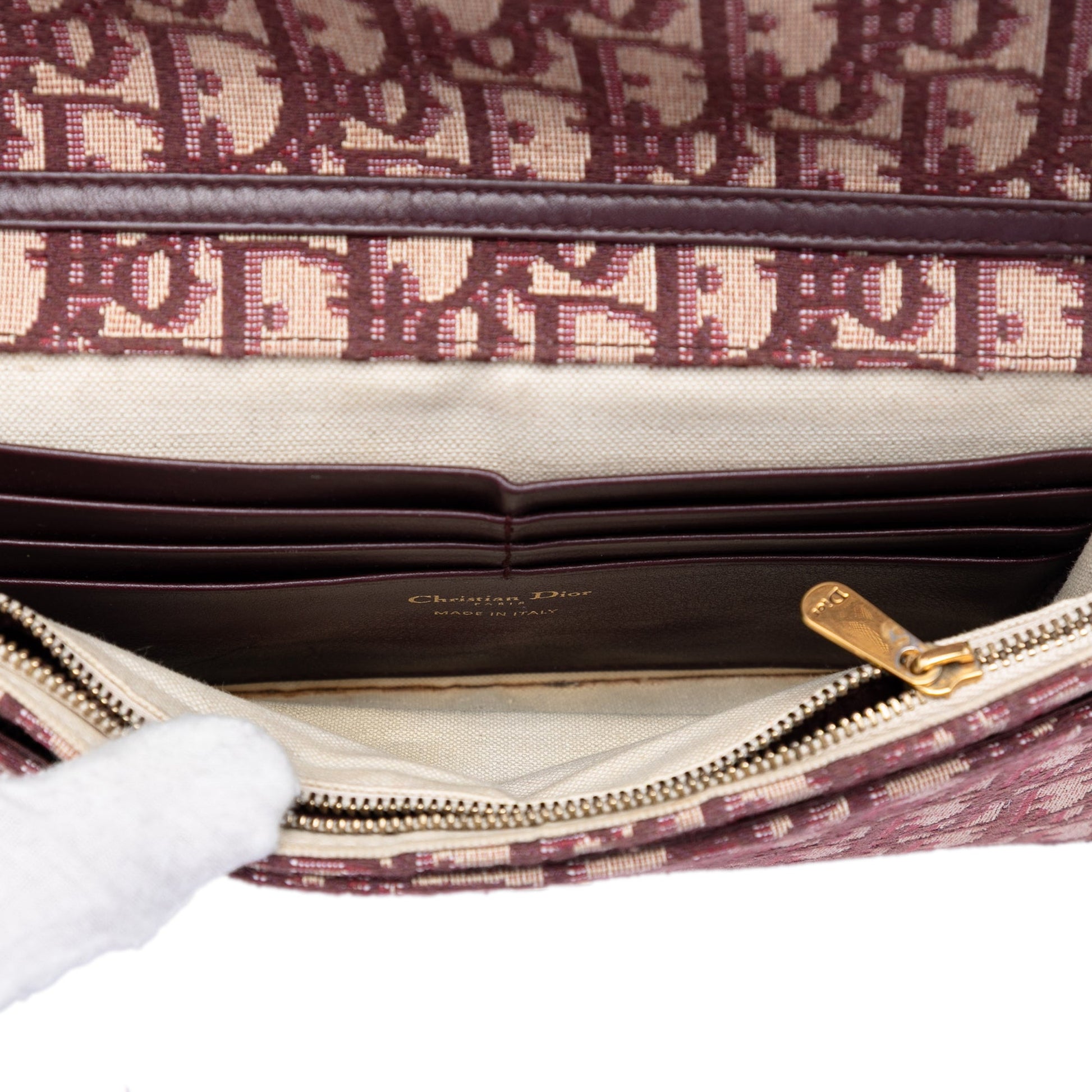 Dior Oblique Canvas Saddle Wallet On Chain