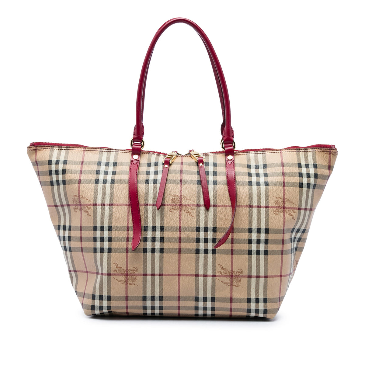 Burberry Small Haymarket Check Coated Canvas Salisbury Tote — Beige