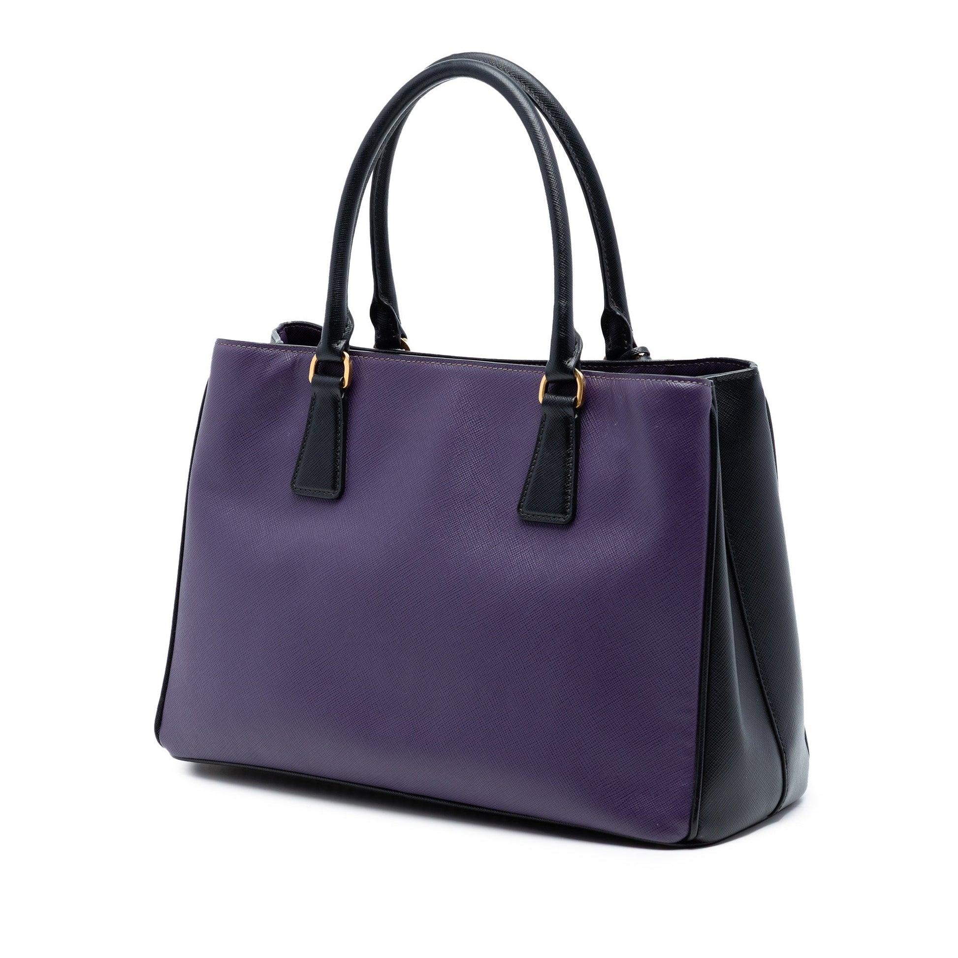 Medium Bicolor Saffiano Lux Galleria Satchel