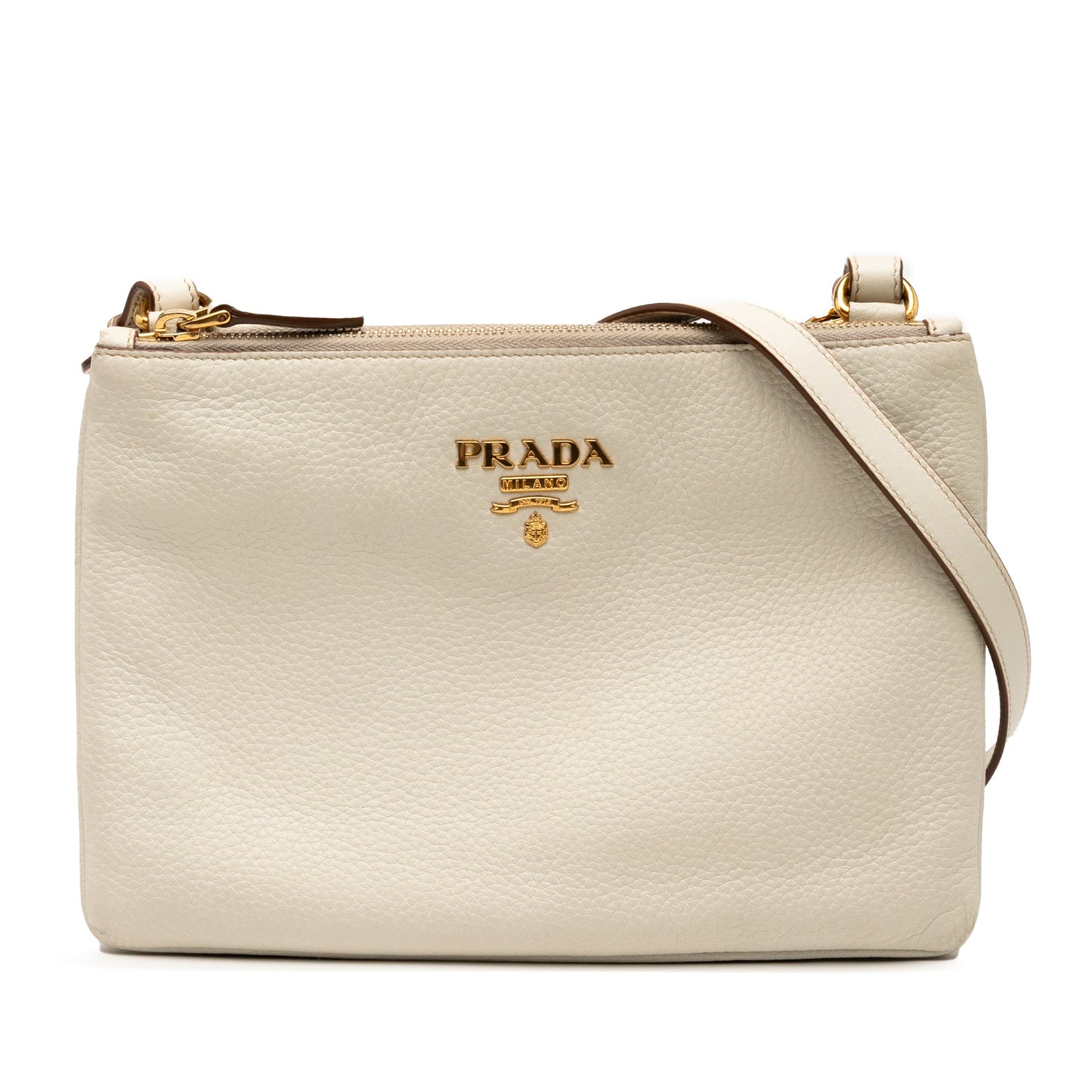 Prada Vitello Daino Double Zip Crossbody