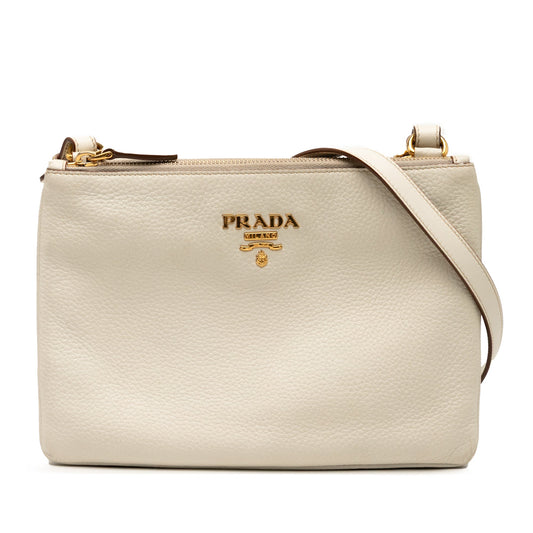 Prada Vitello Daino Double Zip Crossbody