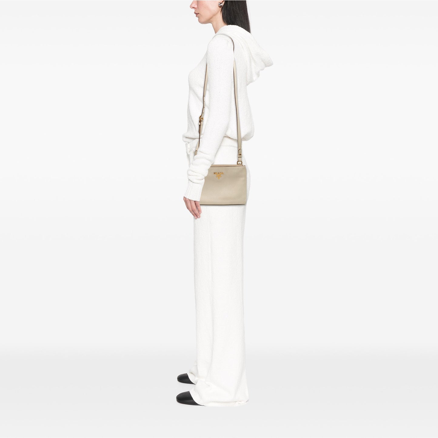 Prada Vitello Daino Double Zip Crossbody