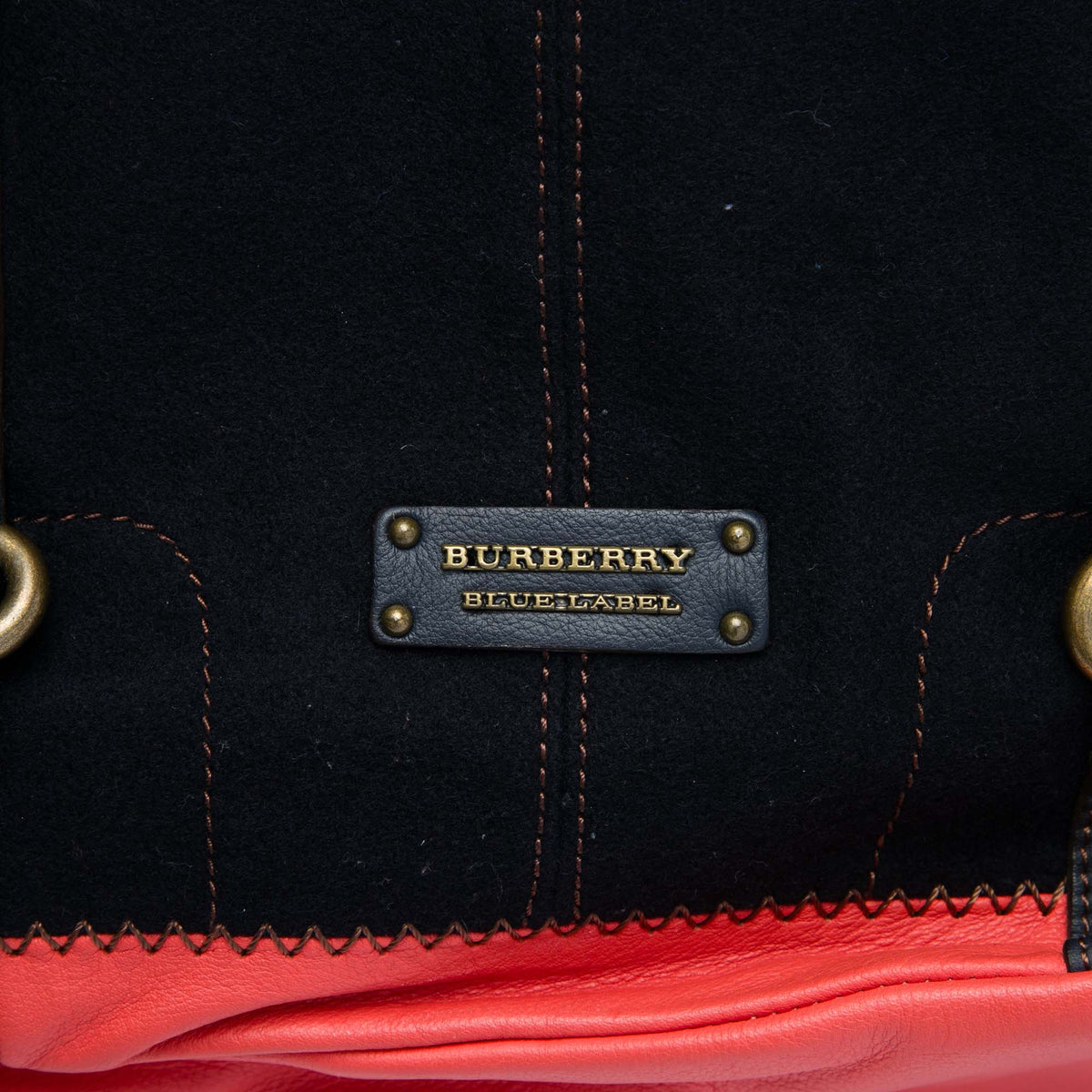 Burberry Leather Trimmed Canvas Tote