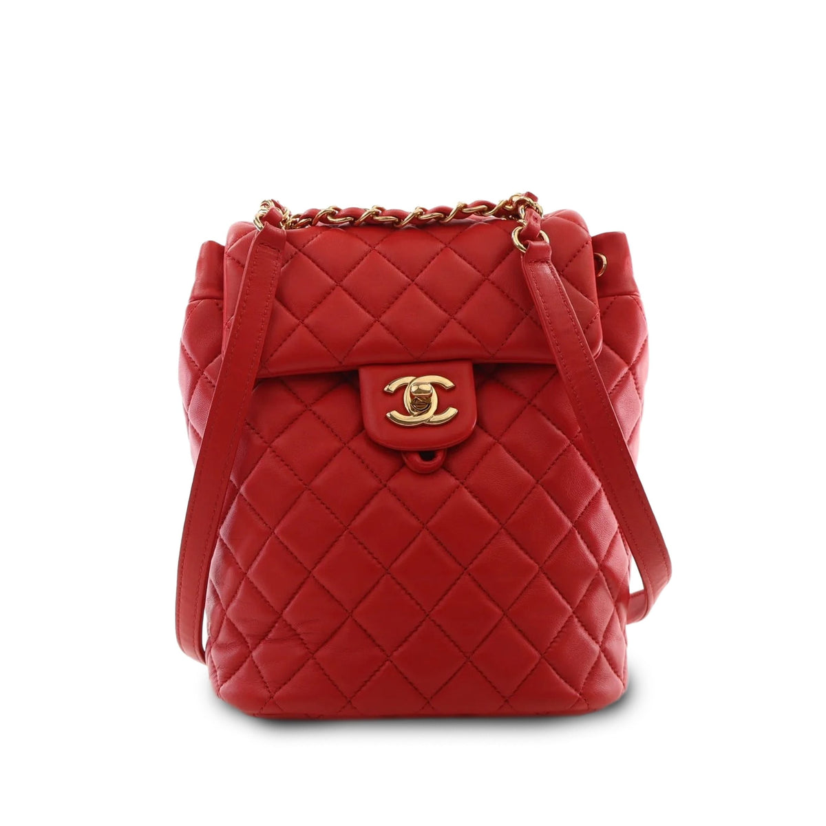 Chanel Small Lambskin Urban Spirit Backpack — Red