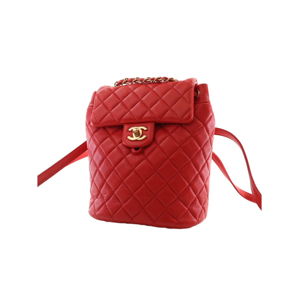 Chanel Small Lambskin Urban Spirit Backpack — Red