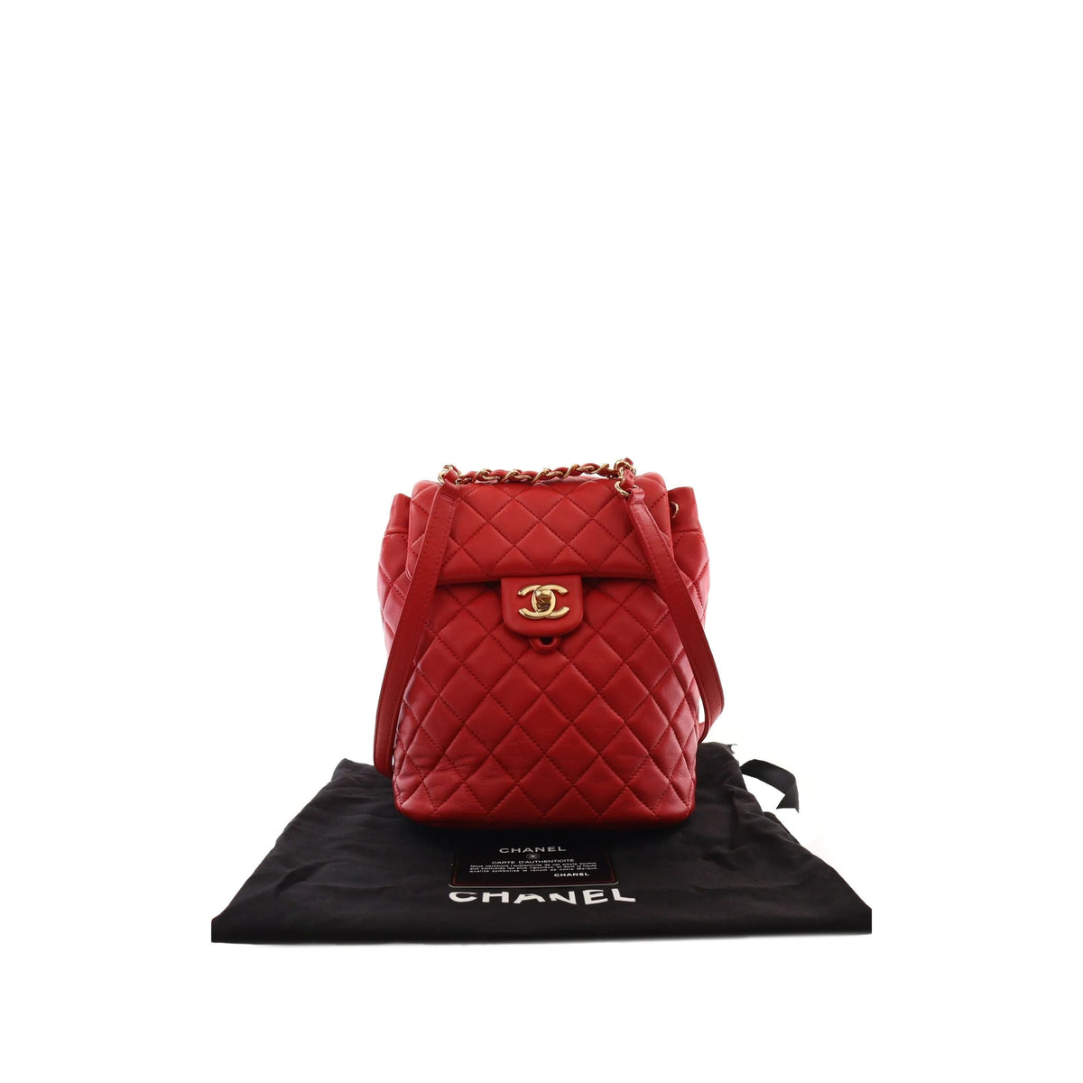 Chanel Small Lambskin Urban Spirit Backpack — Red