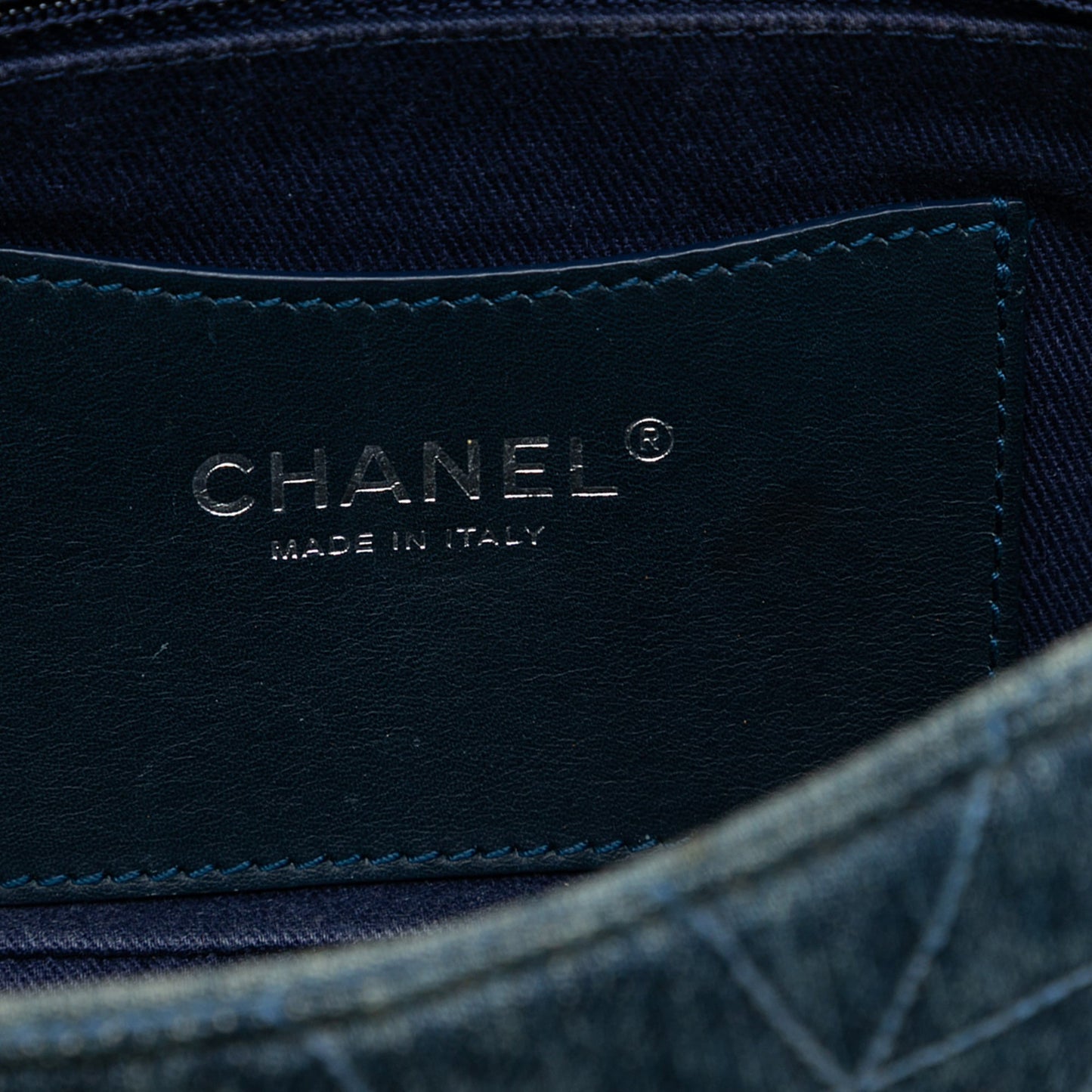 Chanel Medium Embroidered Denim Camellia Flap