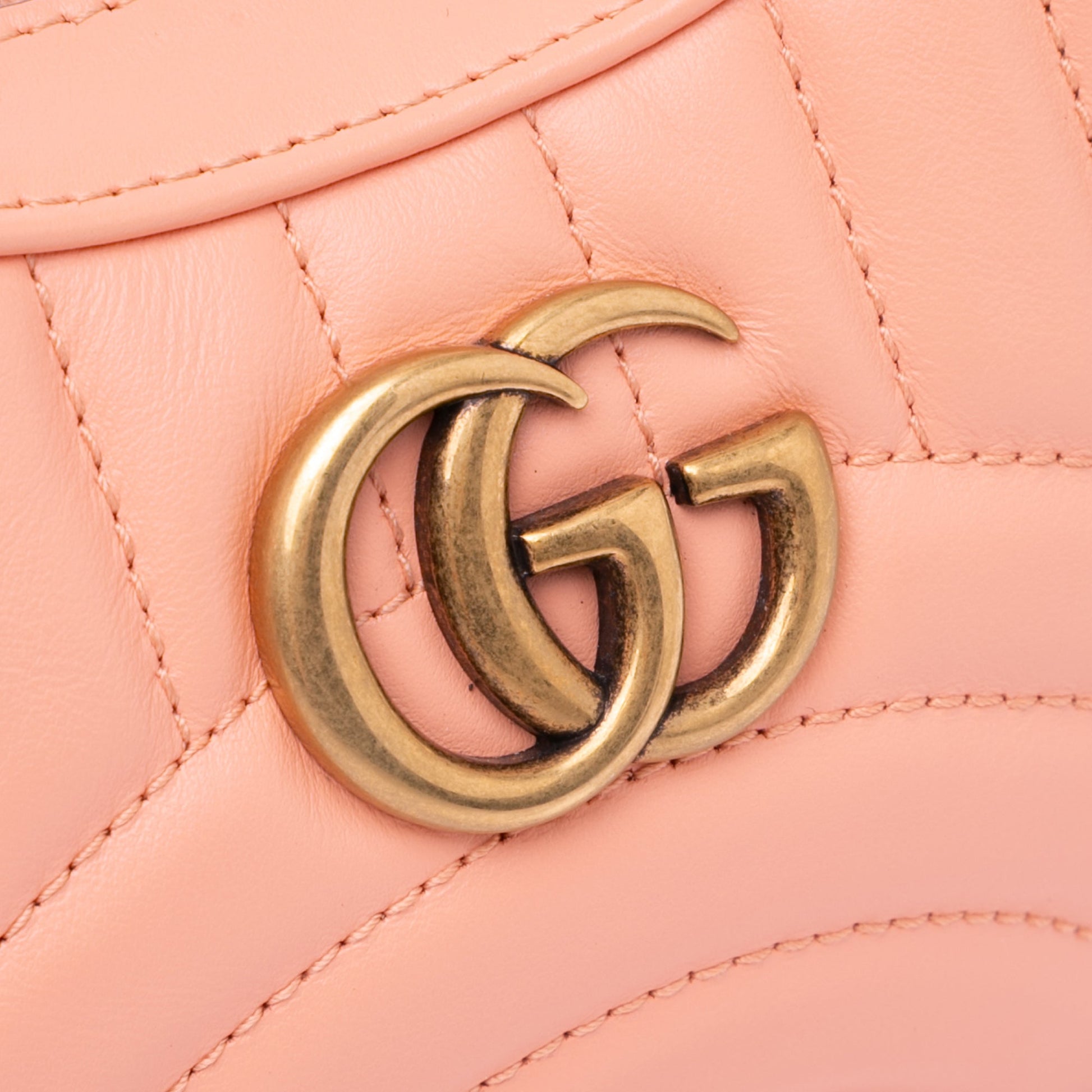 Gucci Mini Matelasse Leather GG Marmont Half Moon Hobo