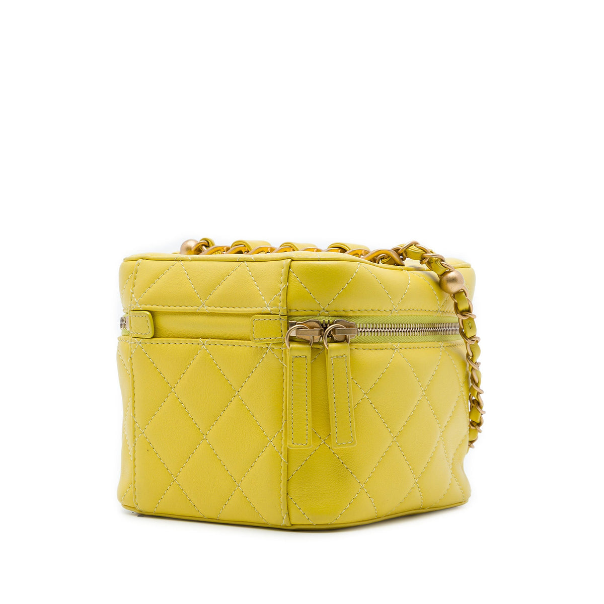 Chanel Small CC Quilted Lambskin Vanity Case With Chain
