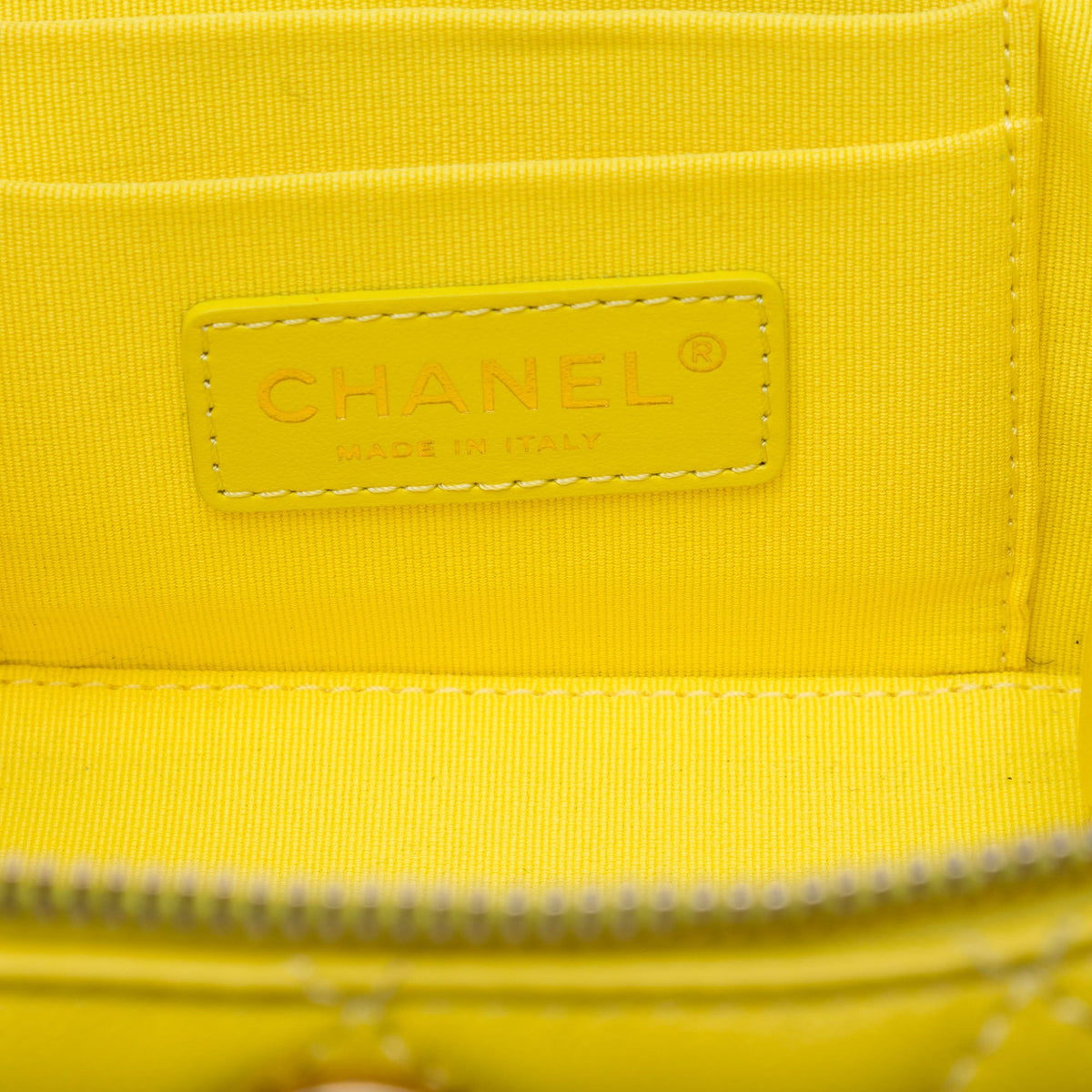 Chanel Small CC Quilted Lambskin Vanity Case With Chain